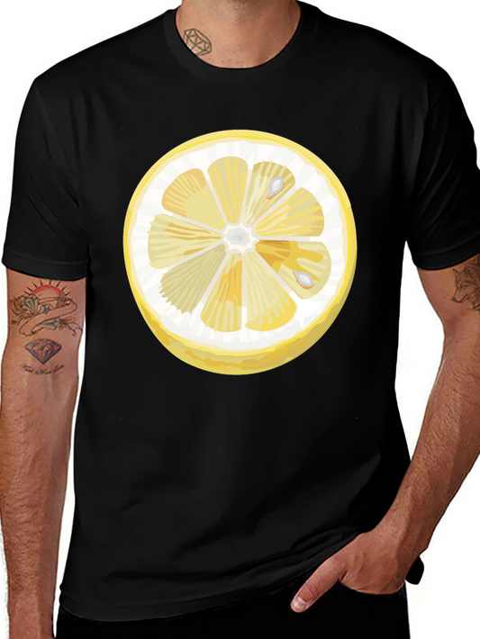 Lemon Slice Graphic Black T-Shirt