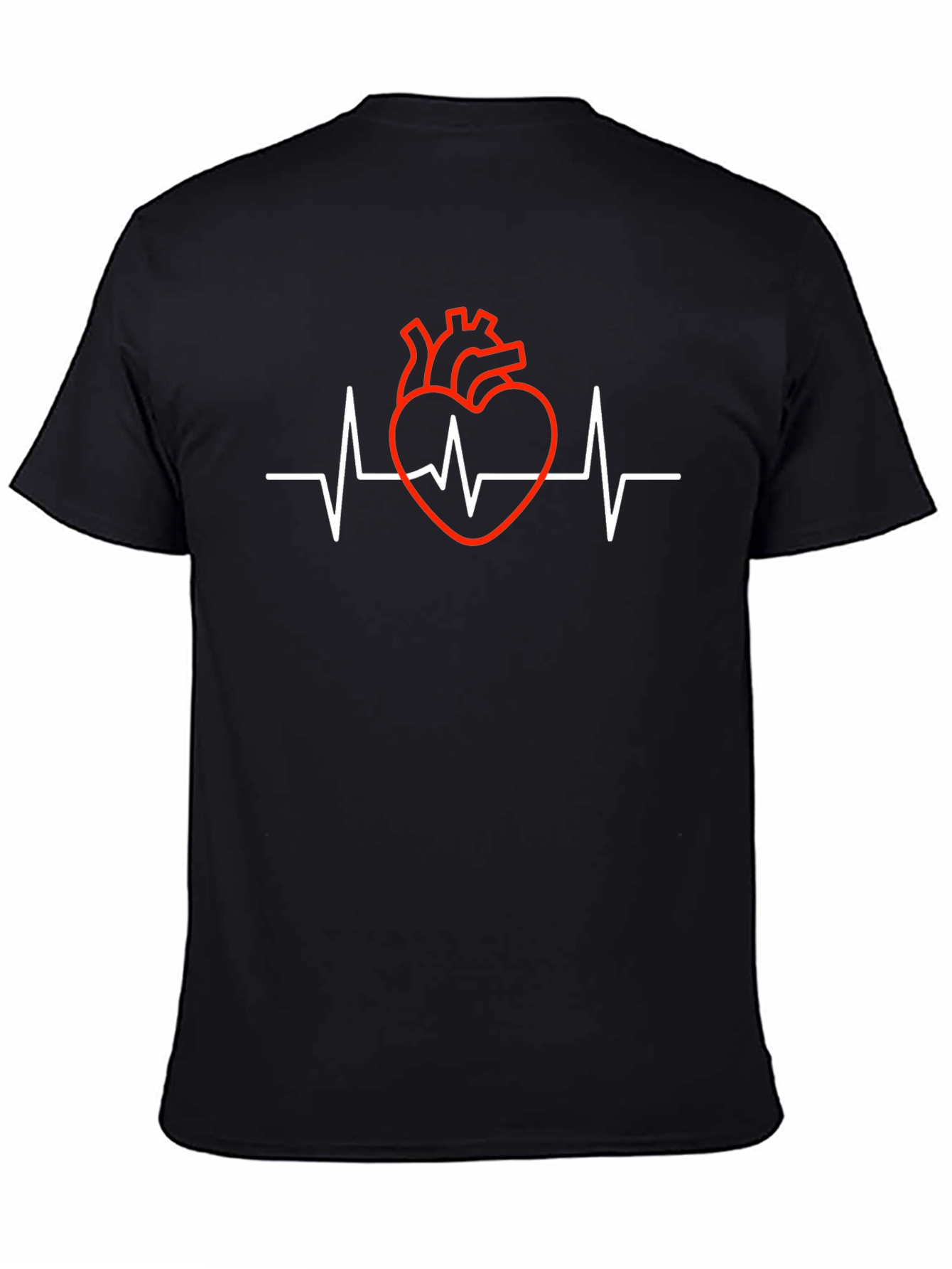 Heartbeat Heart Graphic Tee - Black