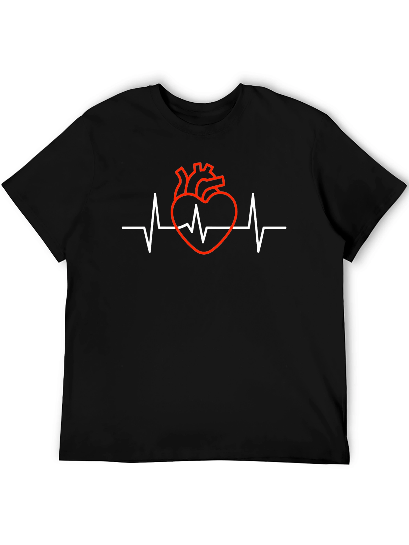 Heartbeat Heart Graphic Tee - Black