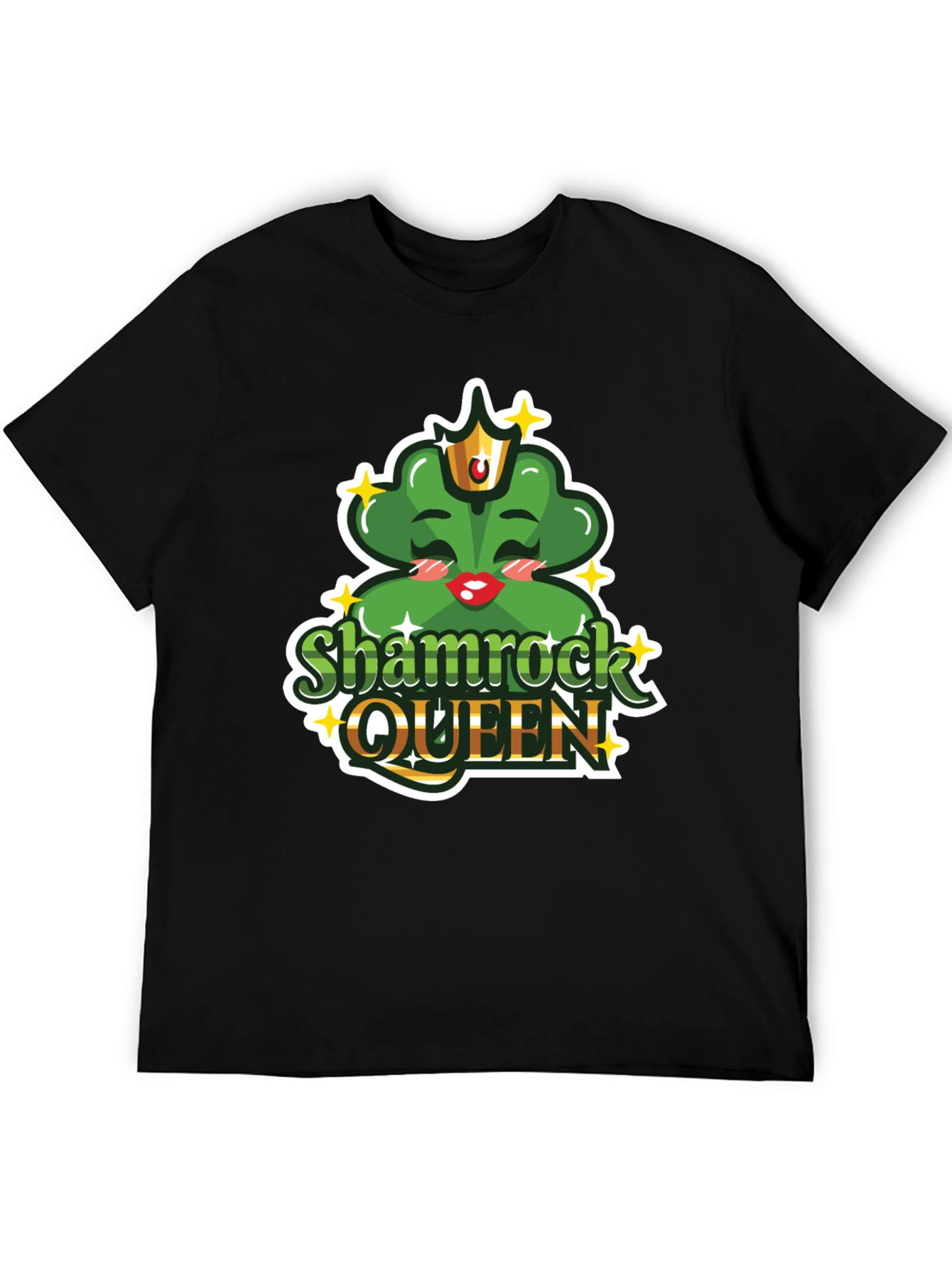 Shamrock Queen Black T-Shirt - St. Patricks Day