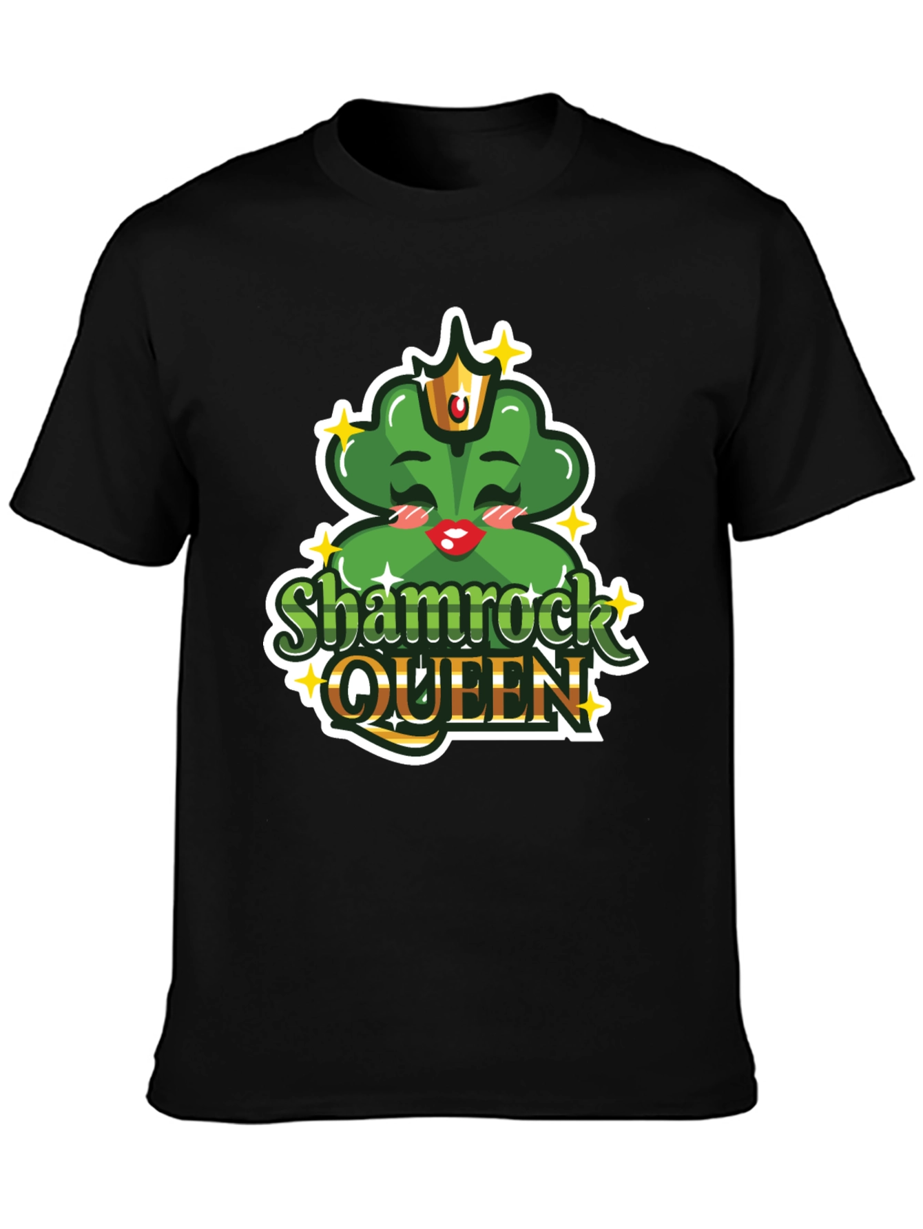 Shamrock Queen Black T-Shirt - St. Patricks Day