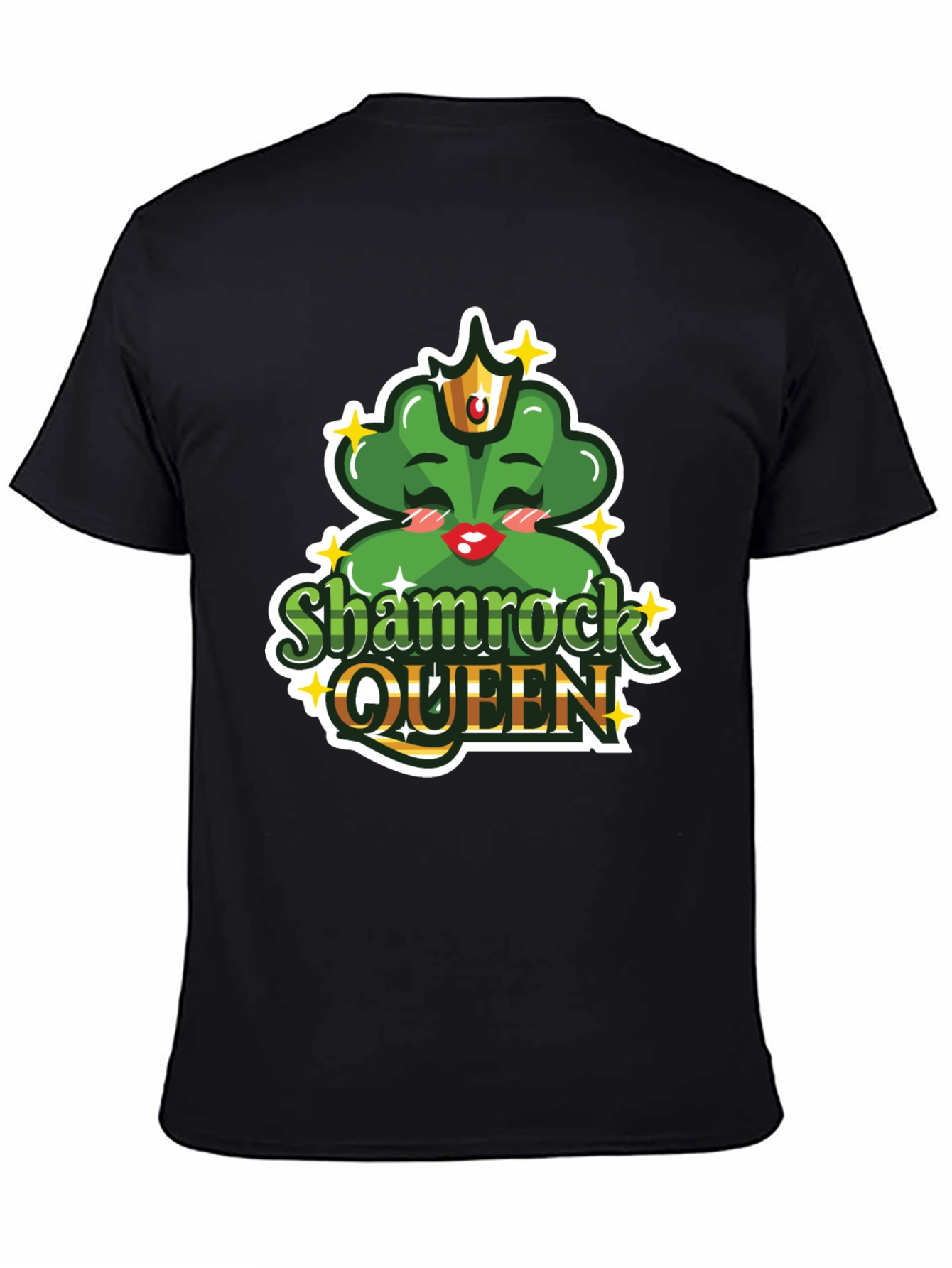 Shamrock Queen Black T-Shirt - St. Patricks Day