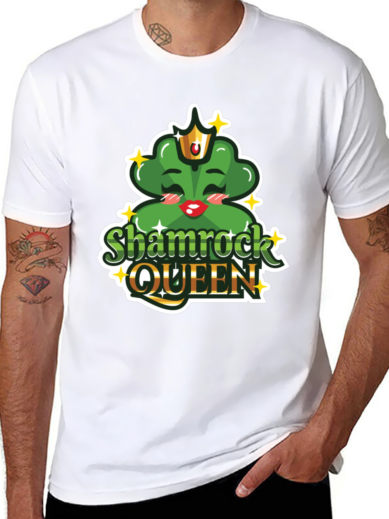 Shamrock Queen Black T-Shirt - St. Patricks Day
