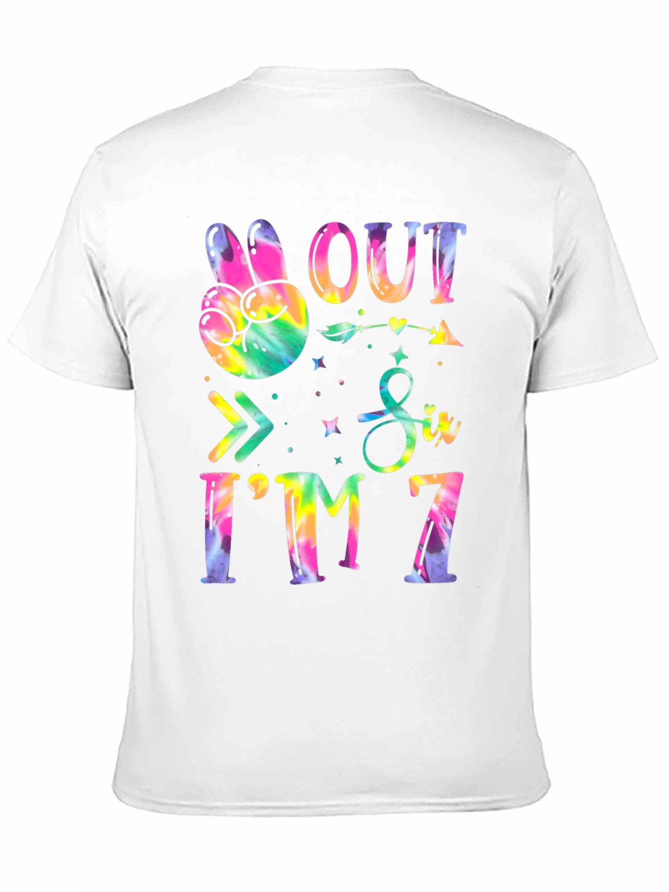 Peace Out Six Im 7 Tie Dye Birthday T-Shirt