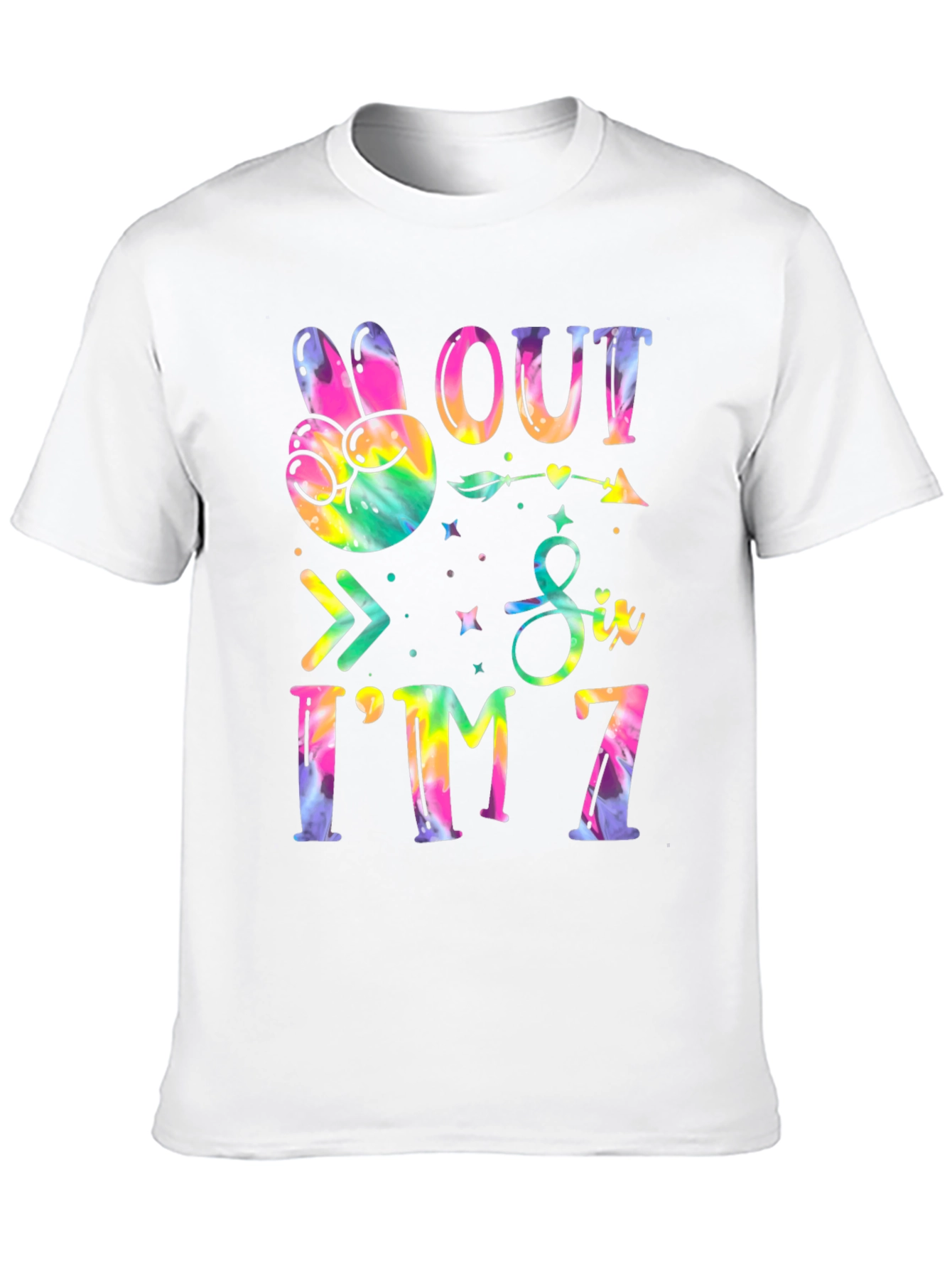 Peace Out Six Im 7 Tie Dye Birthday T-Shirt