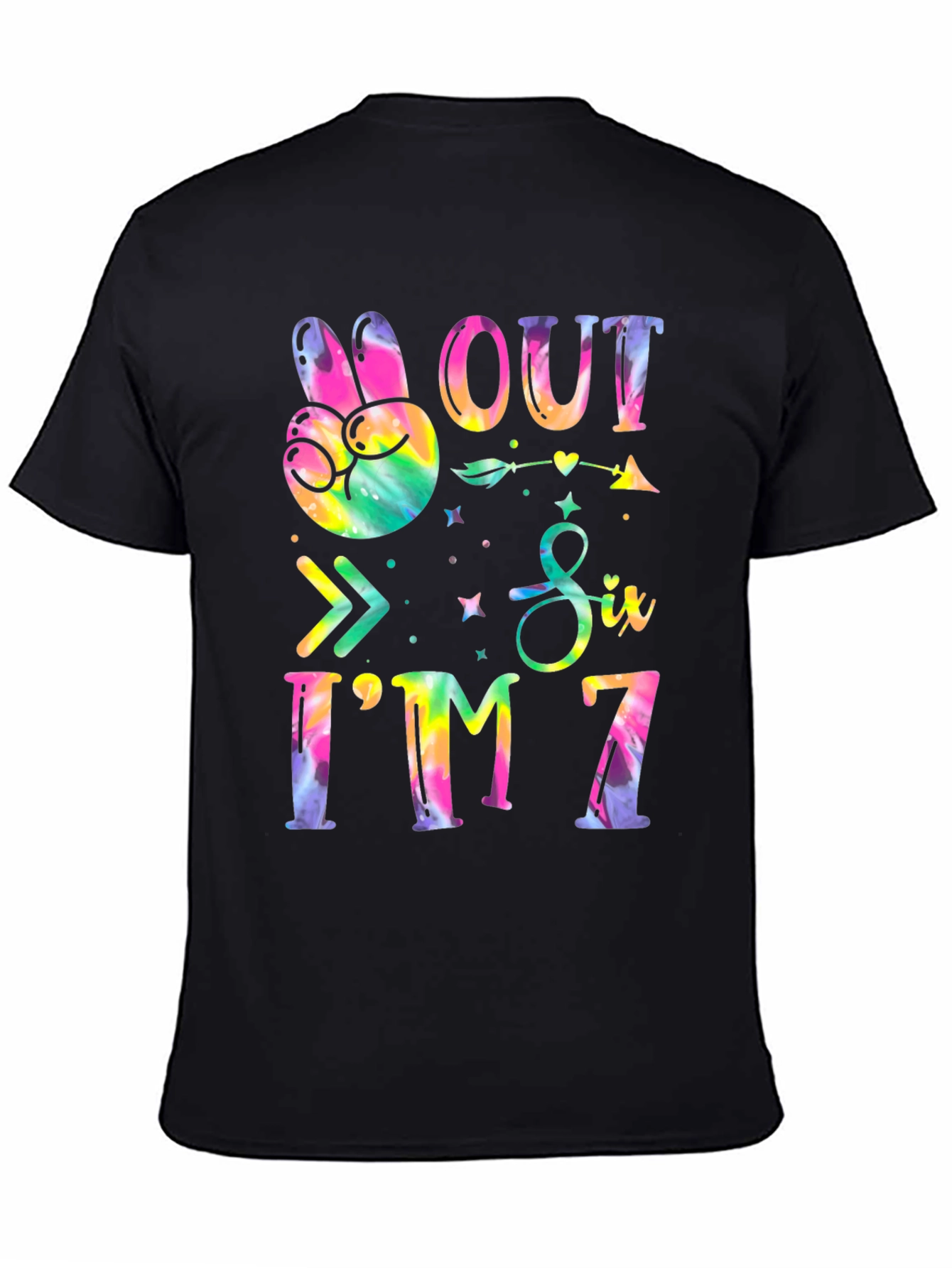 Peace Out Six Im 7 Tie Dye Birthday T-Shirt