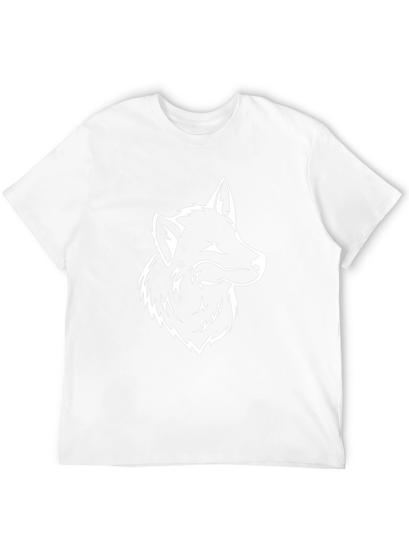 Black T-Shirt with Wolf Head Graphic
