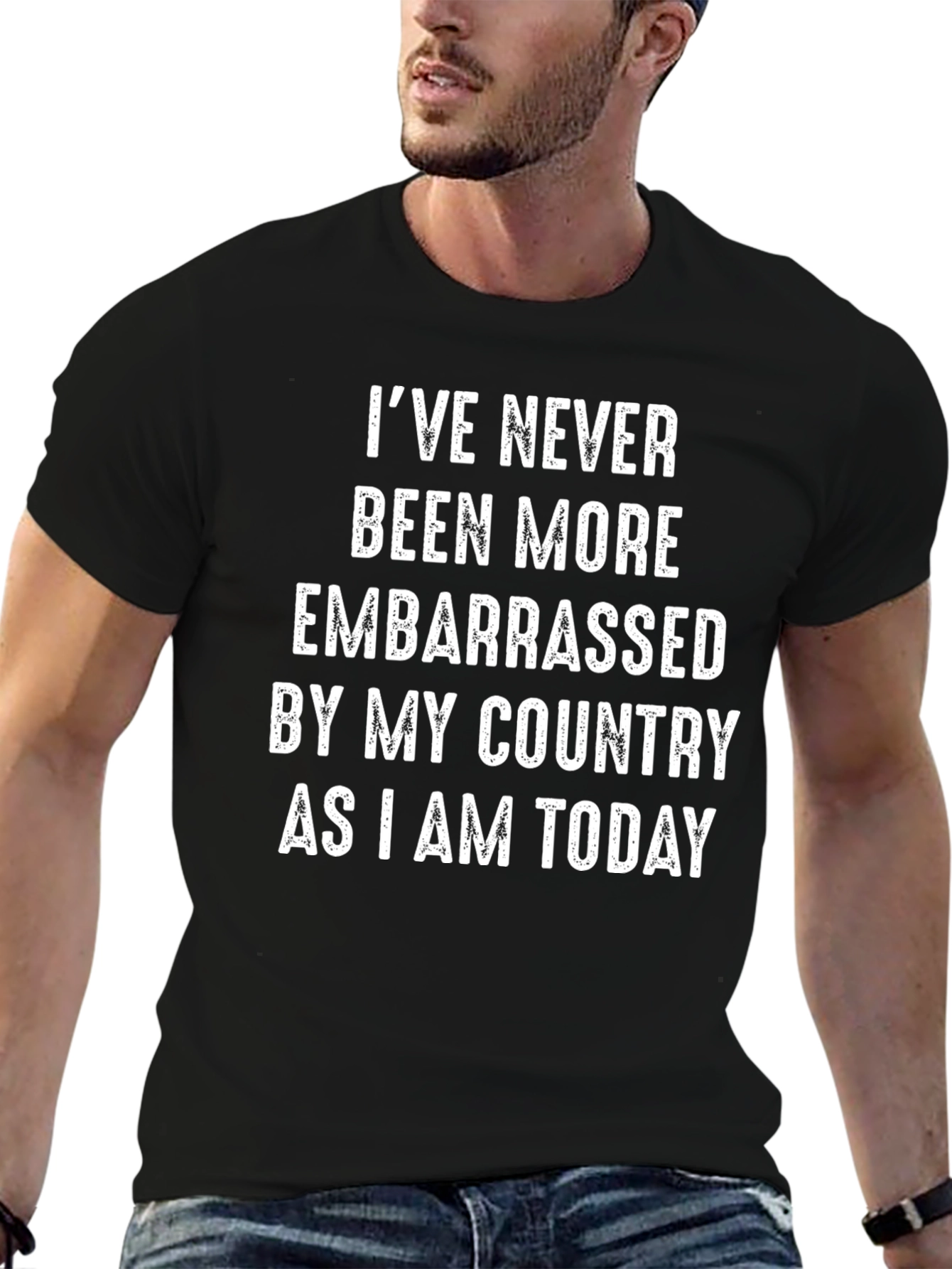 Embarrassed By My Country Graphic Tee - Black