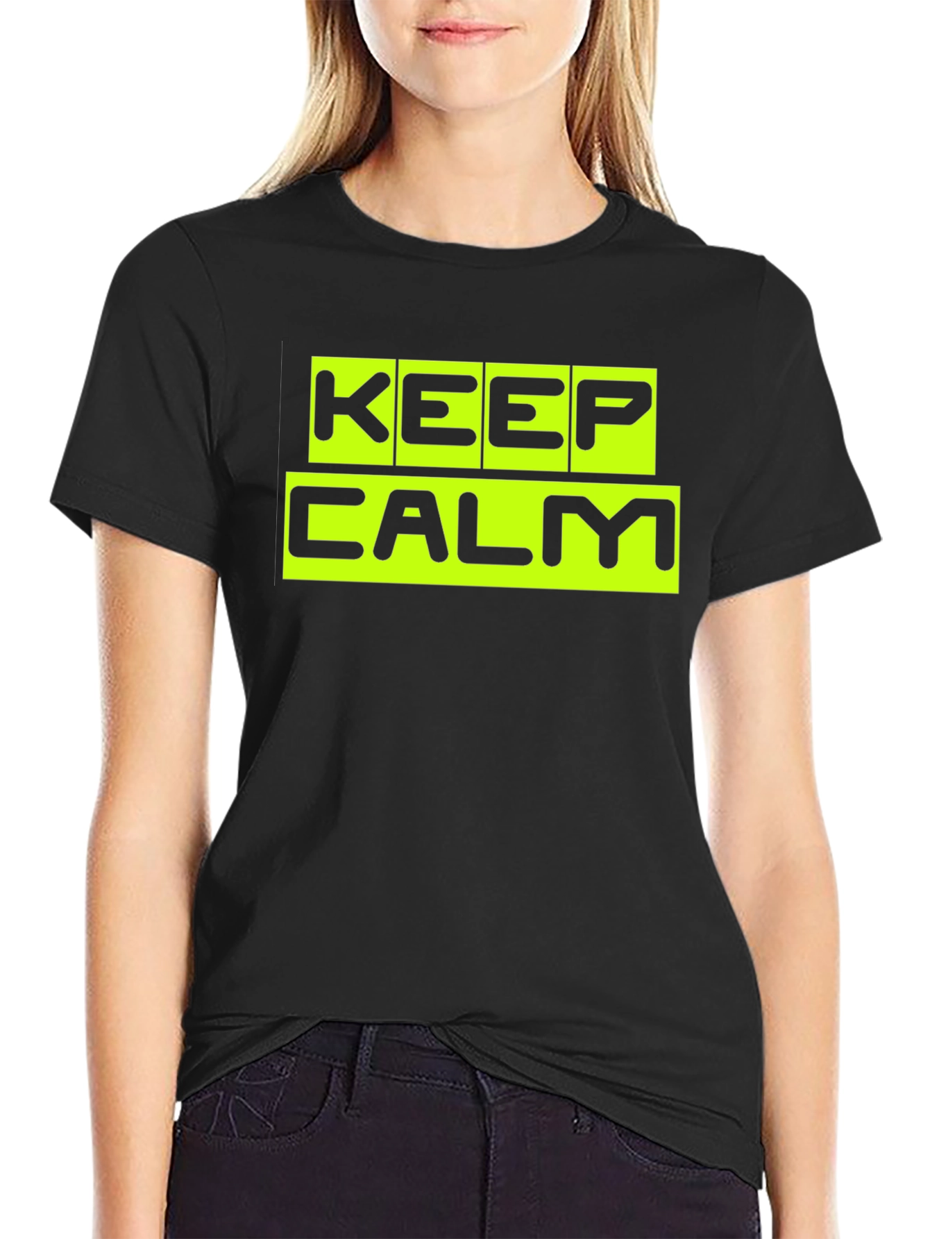 Keep Calm Black Graphic T-Shirt