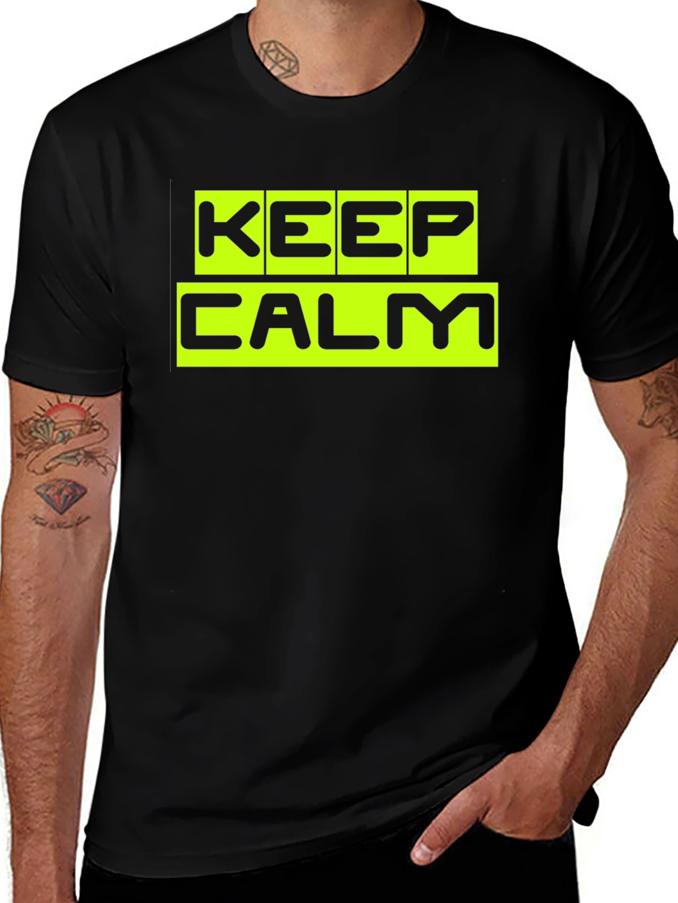 Keep Calm Black Graphic T-Shirt