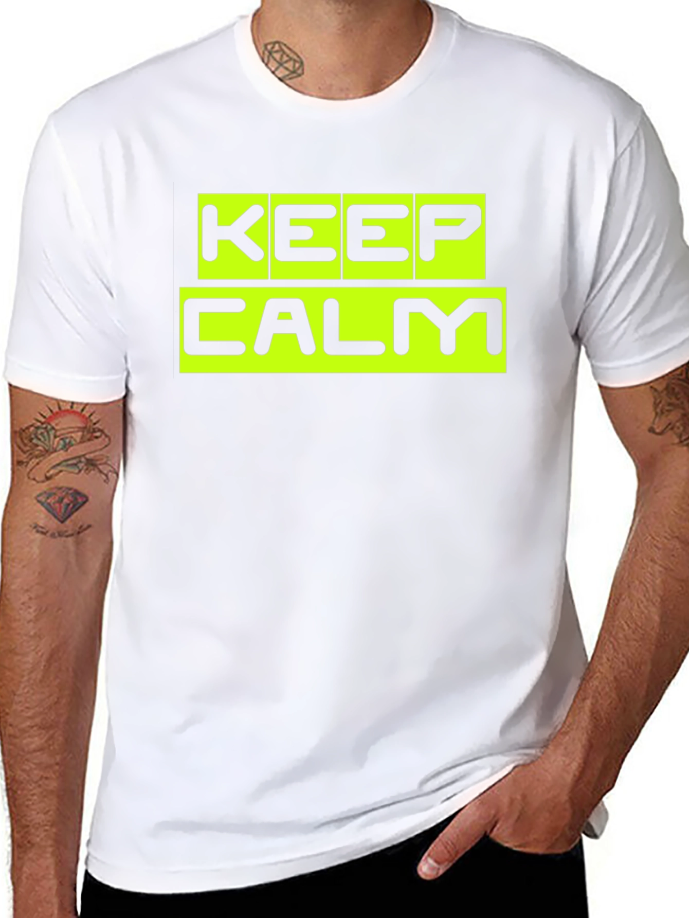Keep Calm Black Graphic T-Shirt