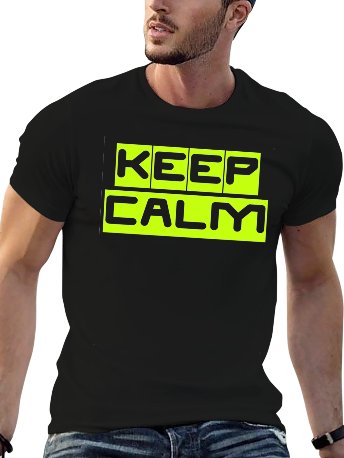 Keep Calm Black Graphic T-Shirt