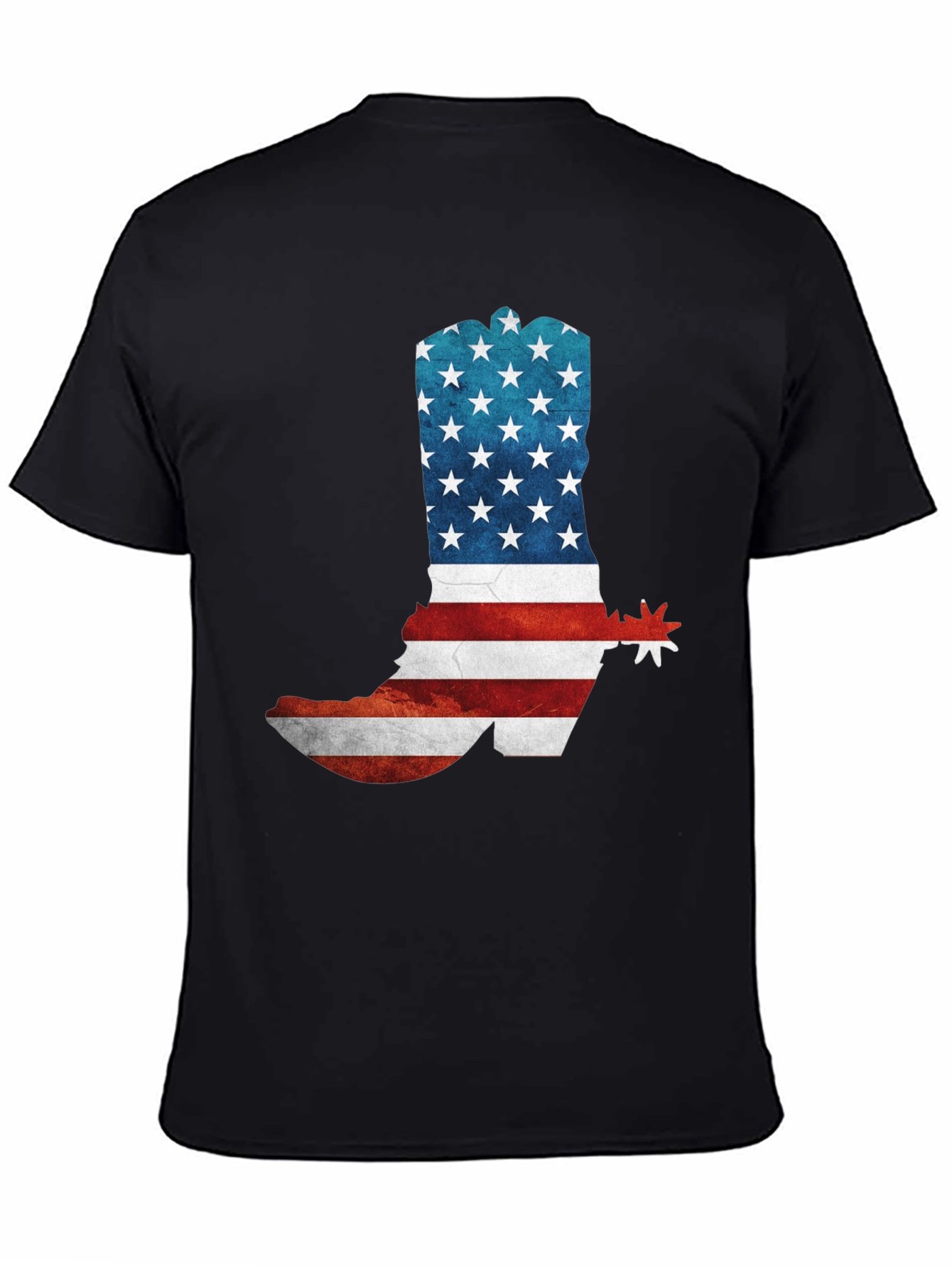 American Flag Cowboy Boot Graphic T-Shirt