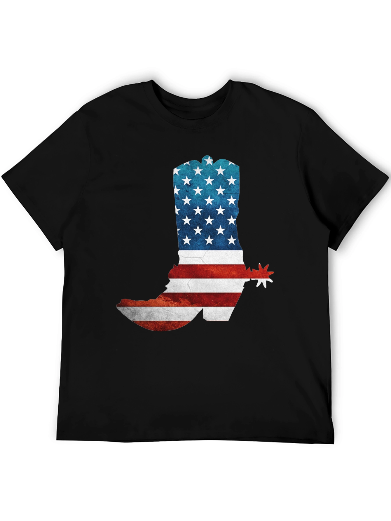 American Flag Cowboy Boot Graphic T-Shirt