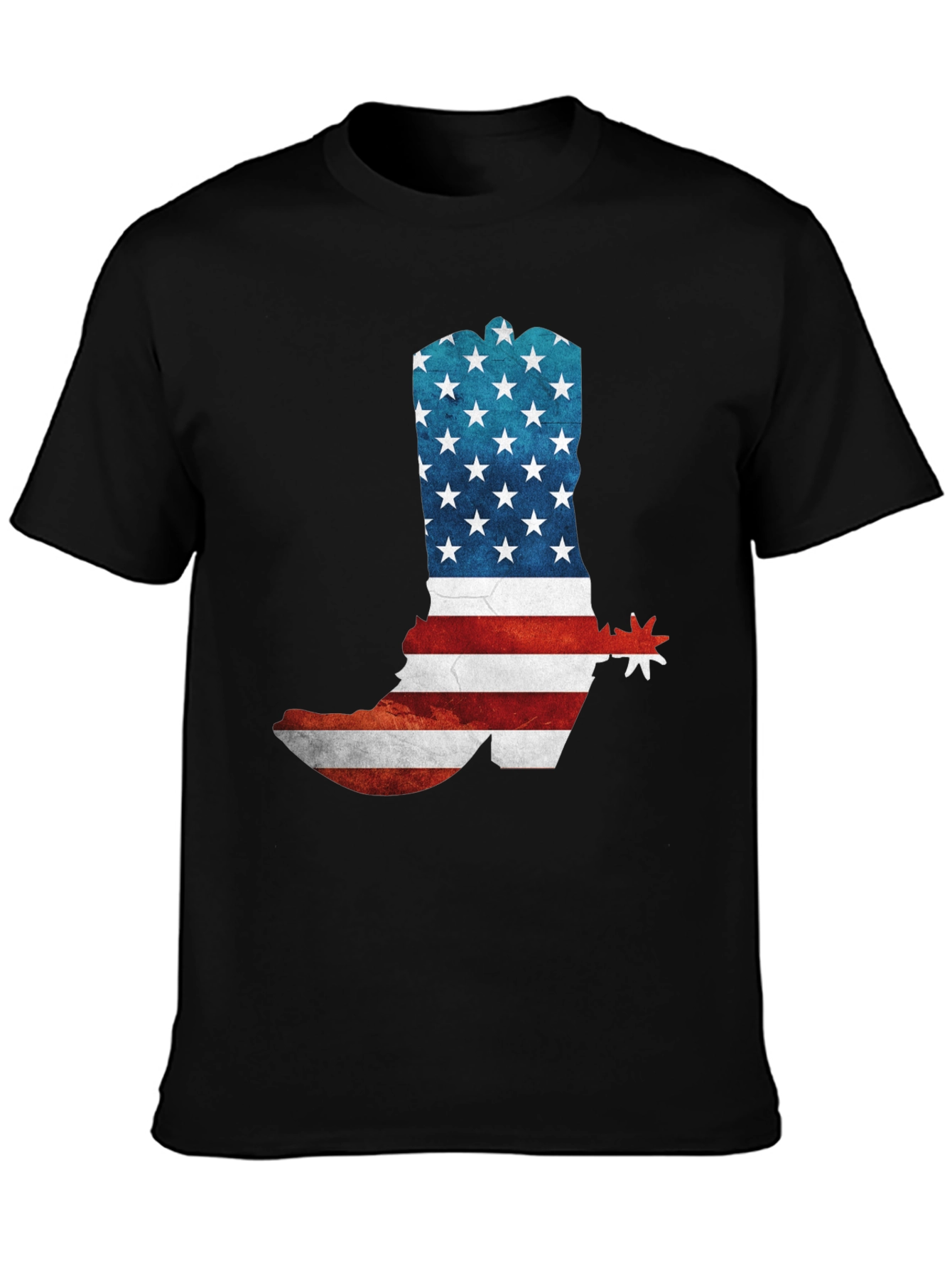 American Flag Cowboy Boot Graphic T-Shirt