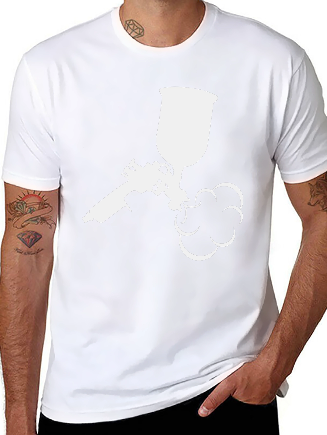 Spray Paint Gun Graphic Tee - Black
