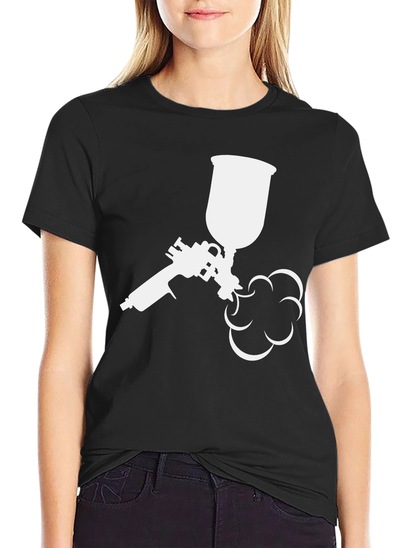 Spray Paint Gun Graphic Tee - Black