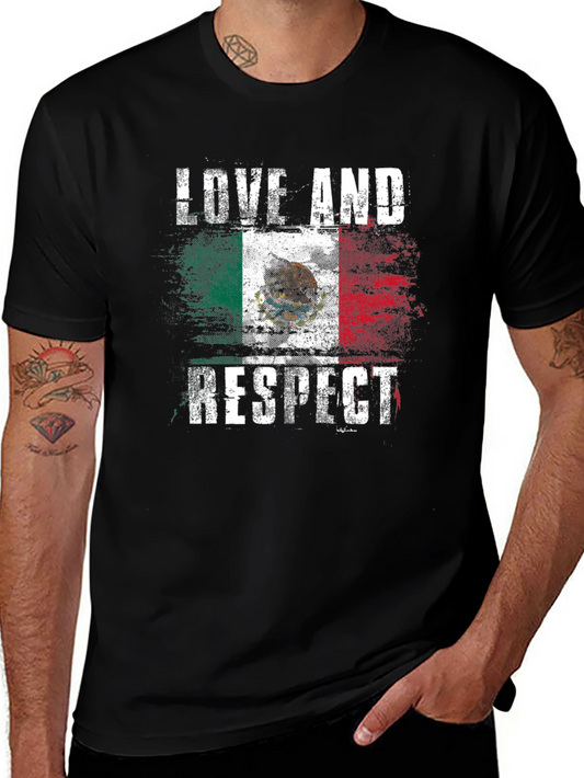 Love and Respect Mexico Flag Graphic T-Shirt