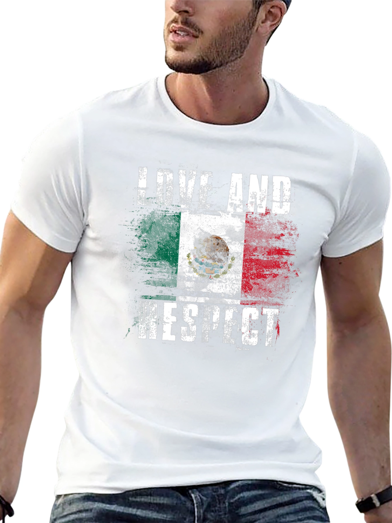 Love and Respect Mexico Flag Graphic T-Shirt