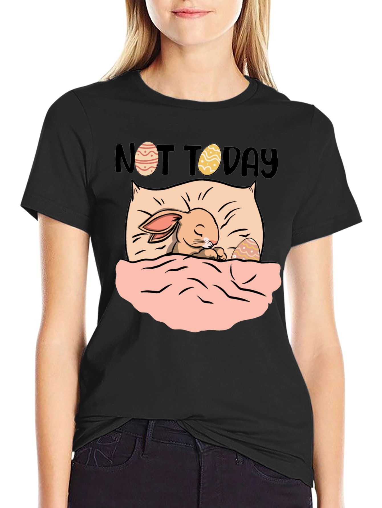 Not Today Easter Bunny Graphic T-Shirt