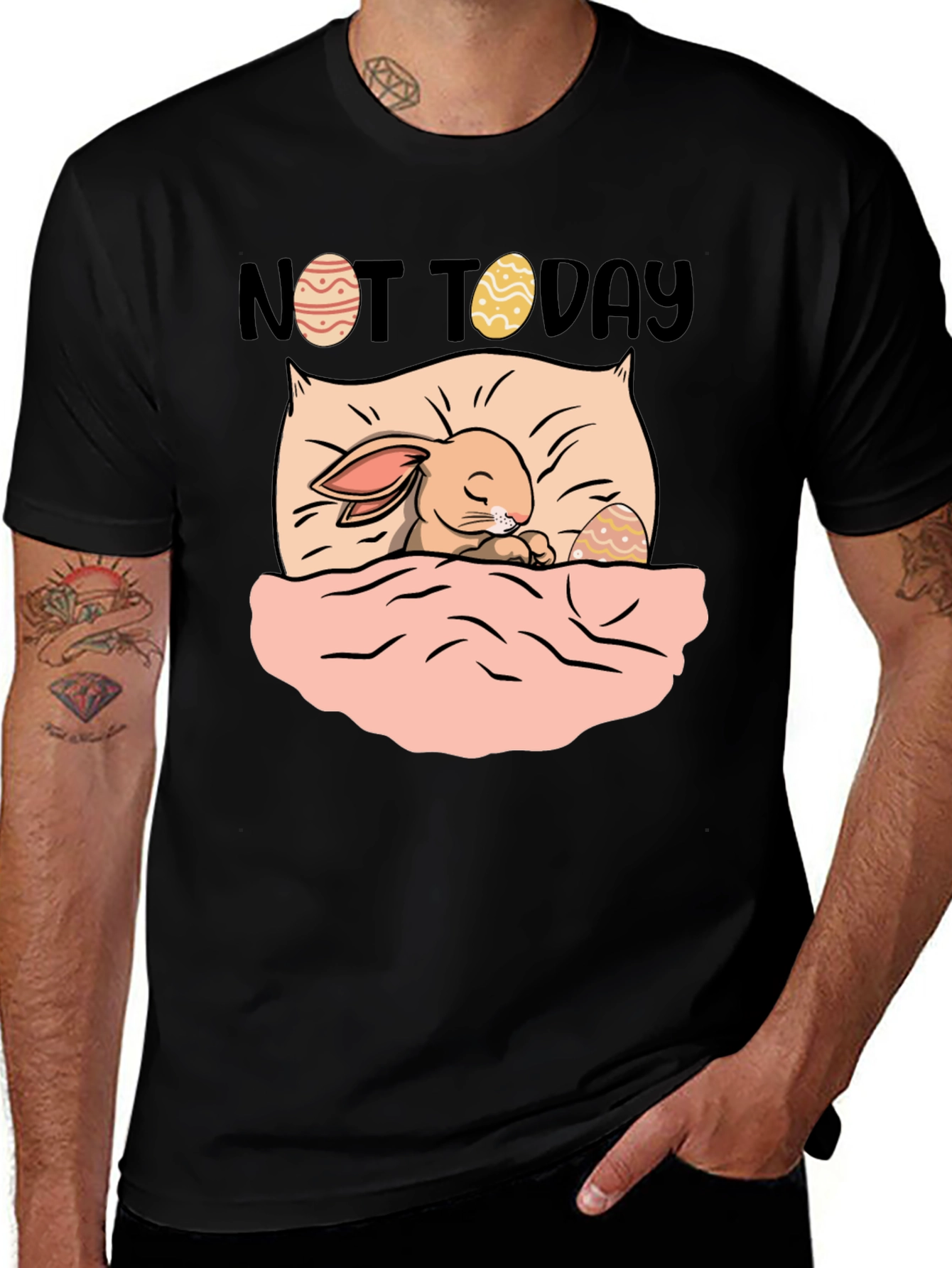 Not Today Easter Bunny Graphic T-Shirt