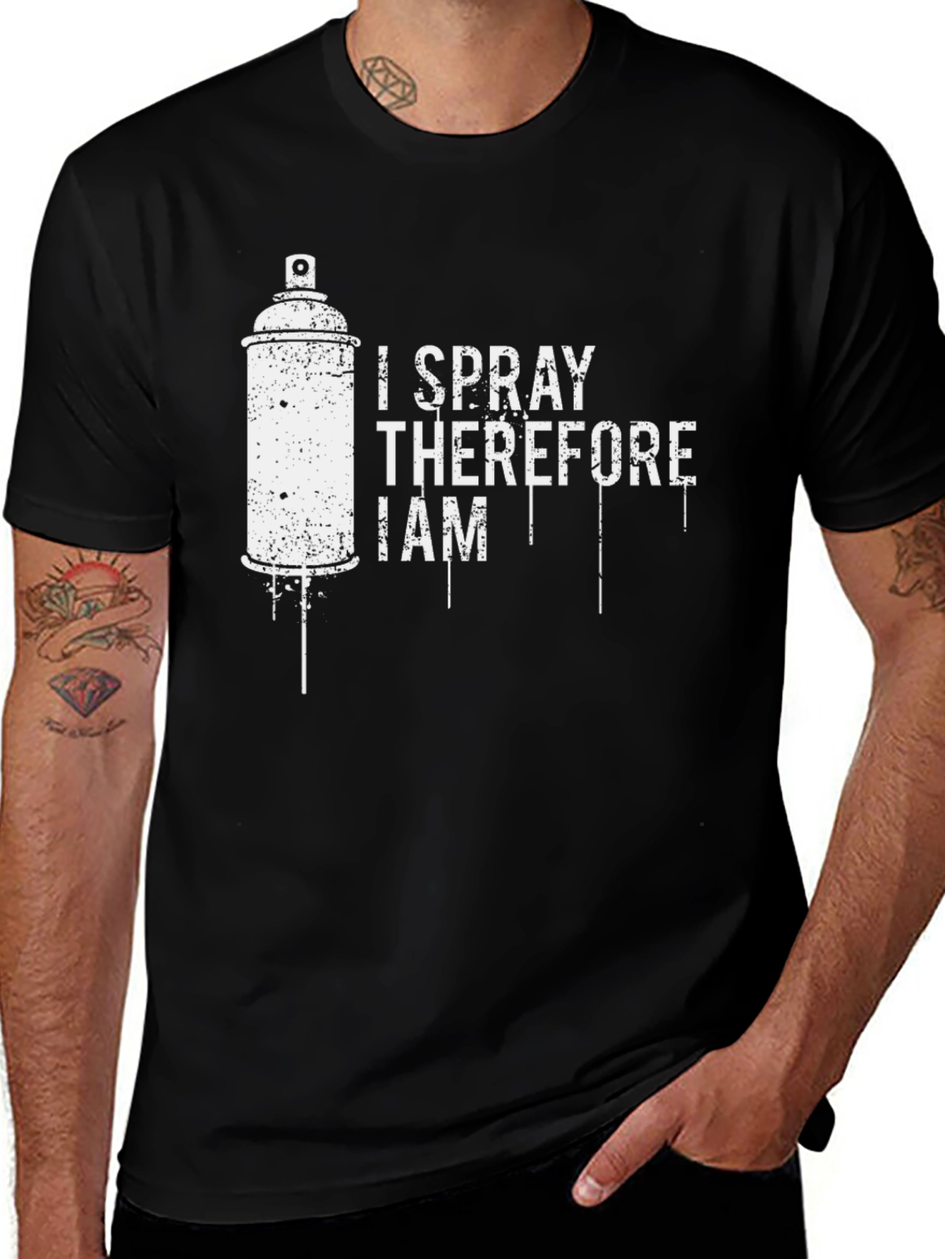 I Spray Therefore I Am Black T-Shirt