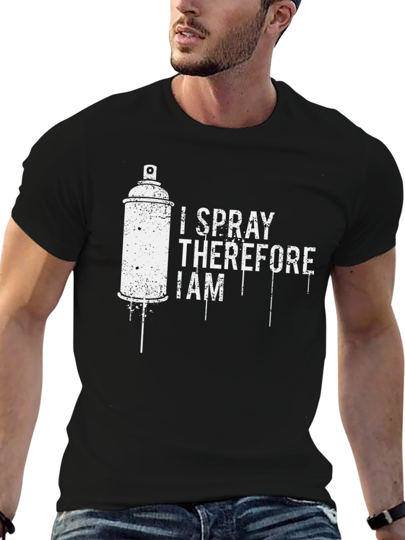 I Spray Therefore I Am Black T-Shirt