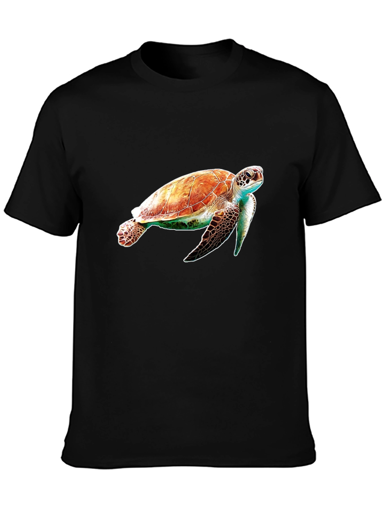 Sea Turtle Graphic Tee - Black Cotton Comfort