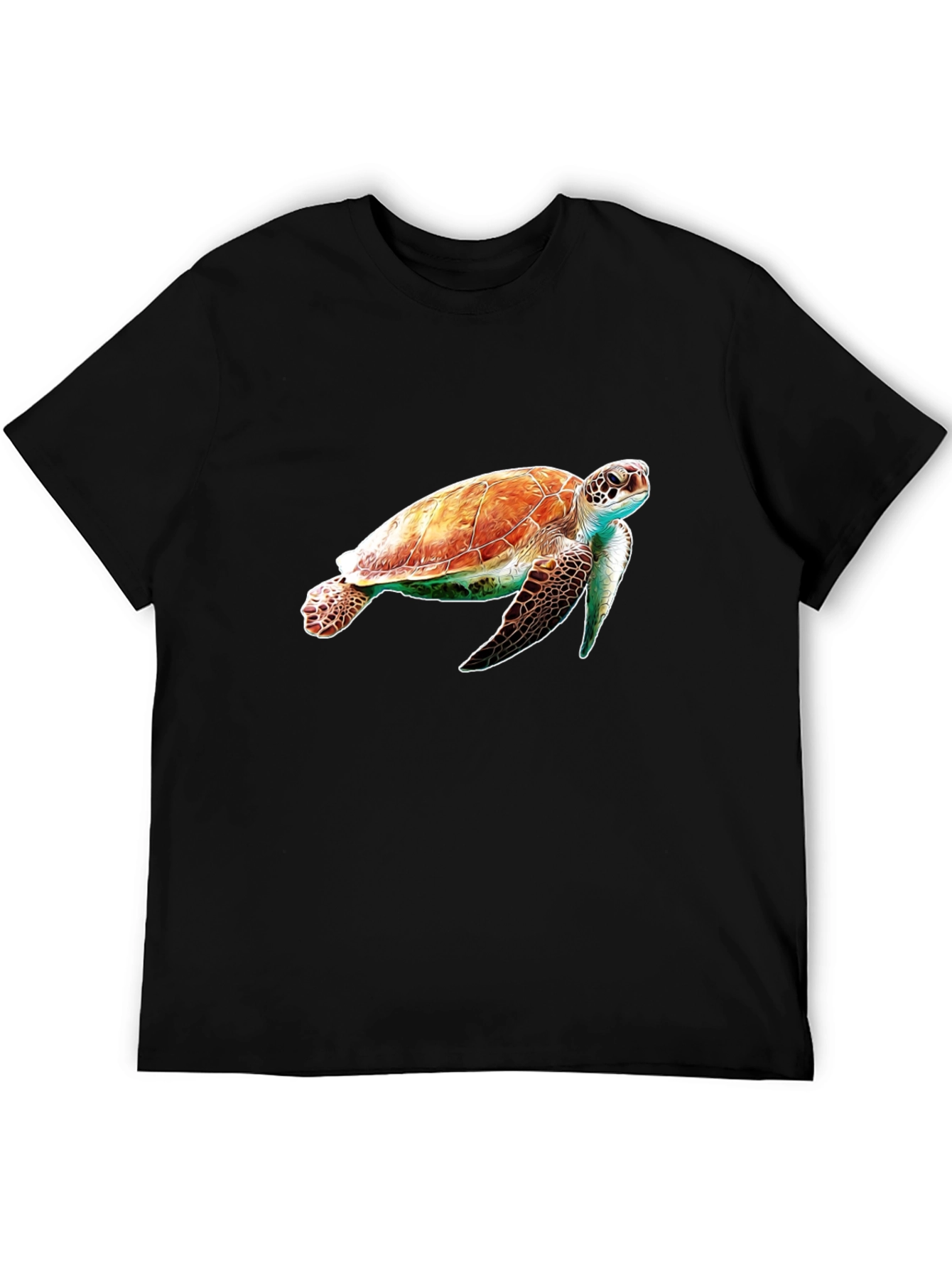 Sea Turtle Graphic Tee - Black Cotton Comfort