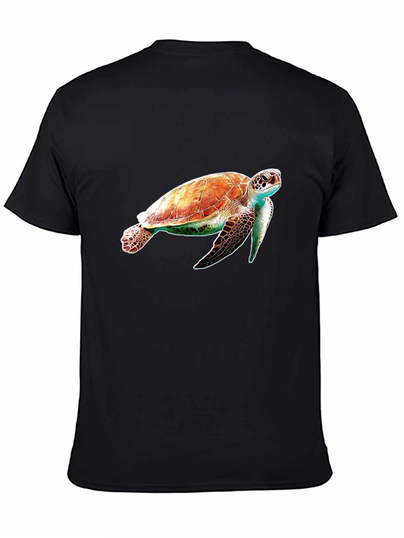 Sea Turtle Graphic Tee - Black Cotton Comfort