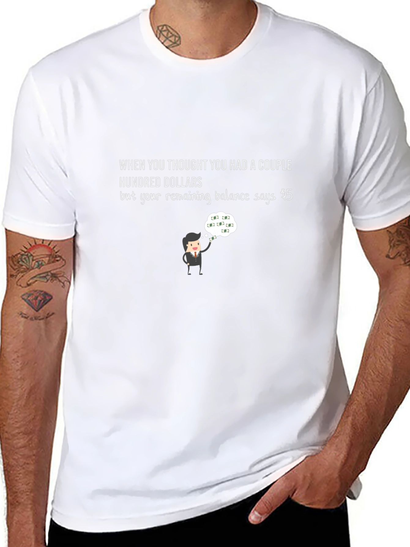 Funny Money T-Shirt - Couple Hundred Dollars Balance