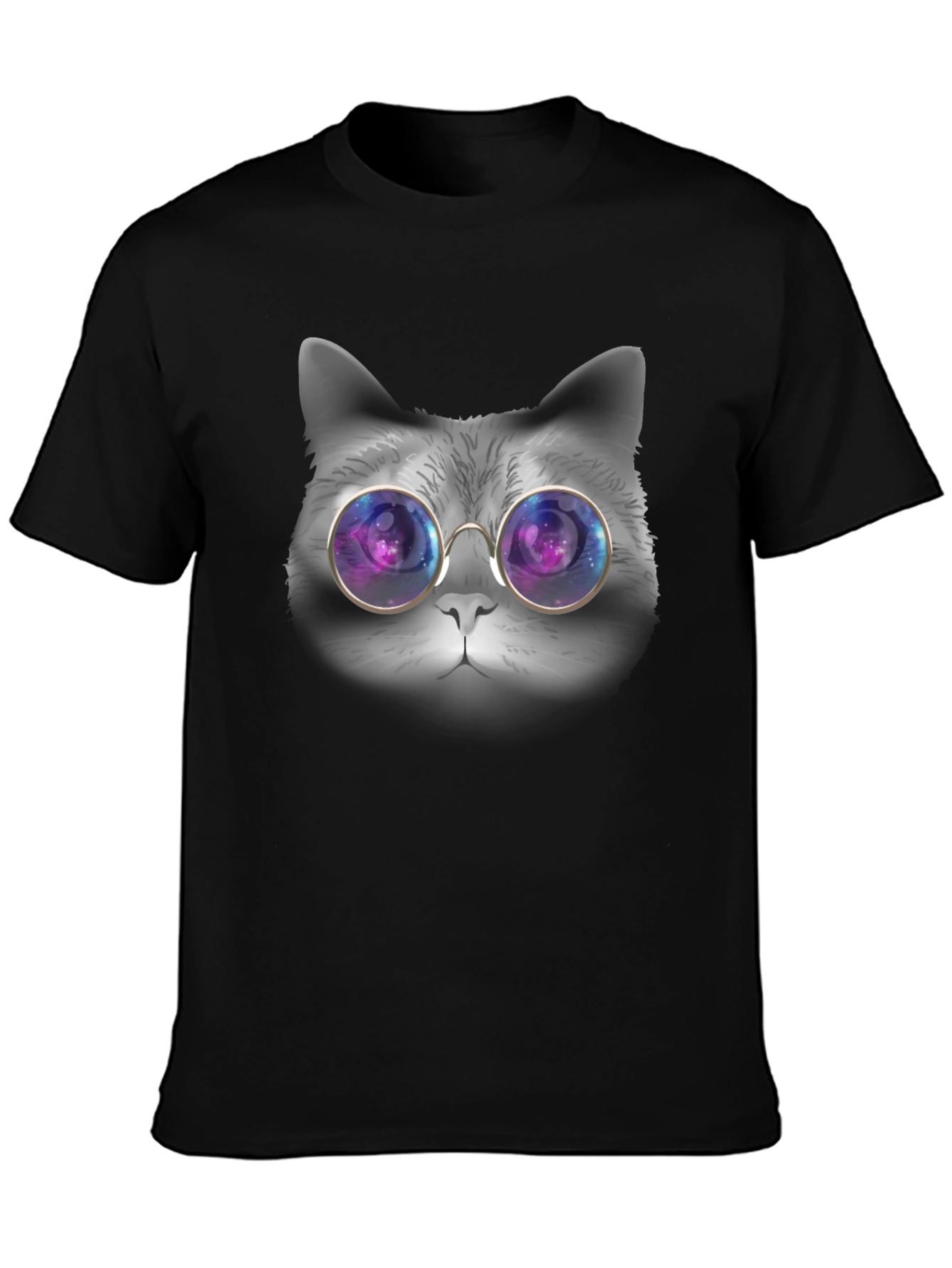 Cat with Galaxy Glasses T-Shirt