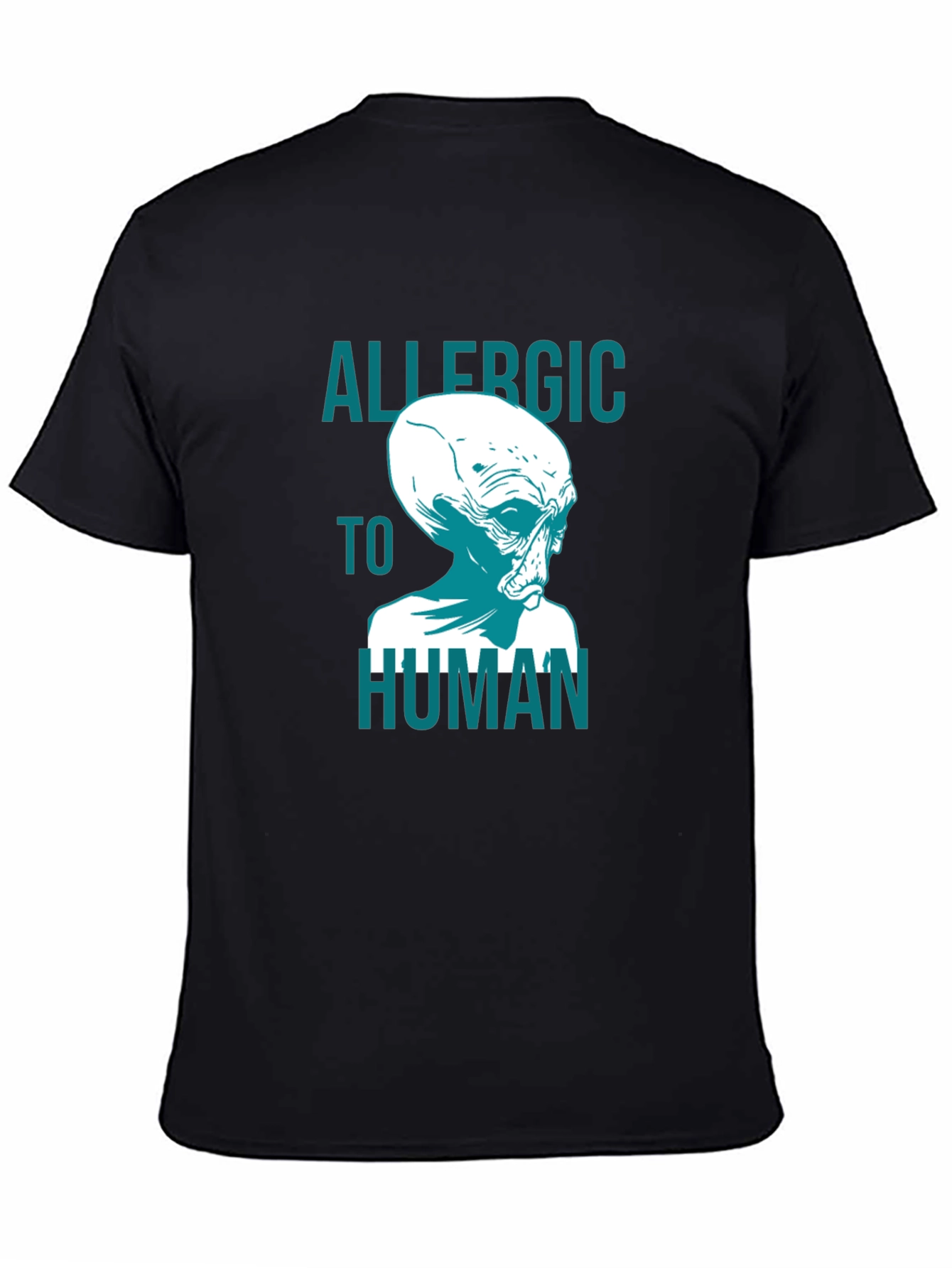 Allergic to Human Alien Graphic T-Shirt