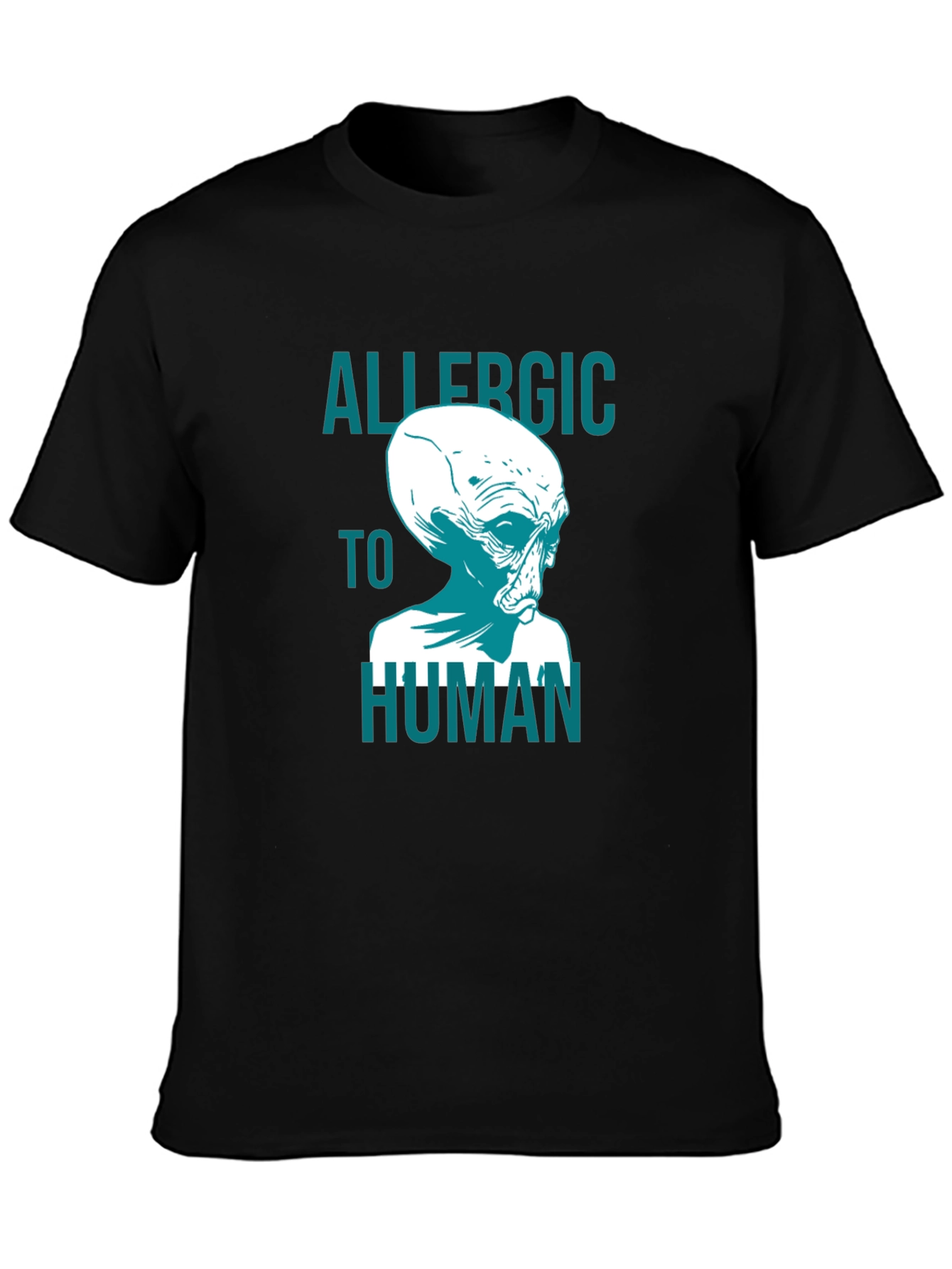 Allergic to Human Alien Graphic T-Shirt