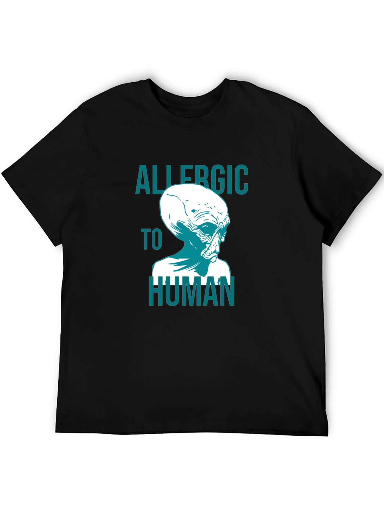 Allergic to Human Alien Graphic T-Shirt