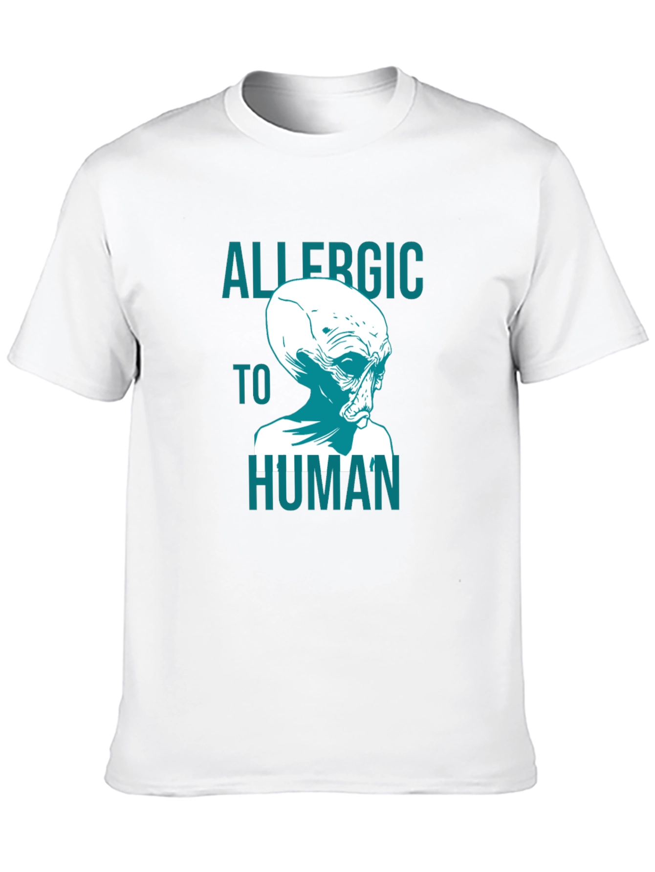 Allergic to Human Alien Graphic T-Shirt