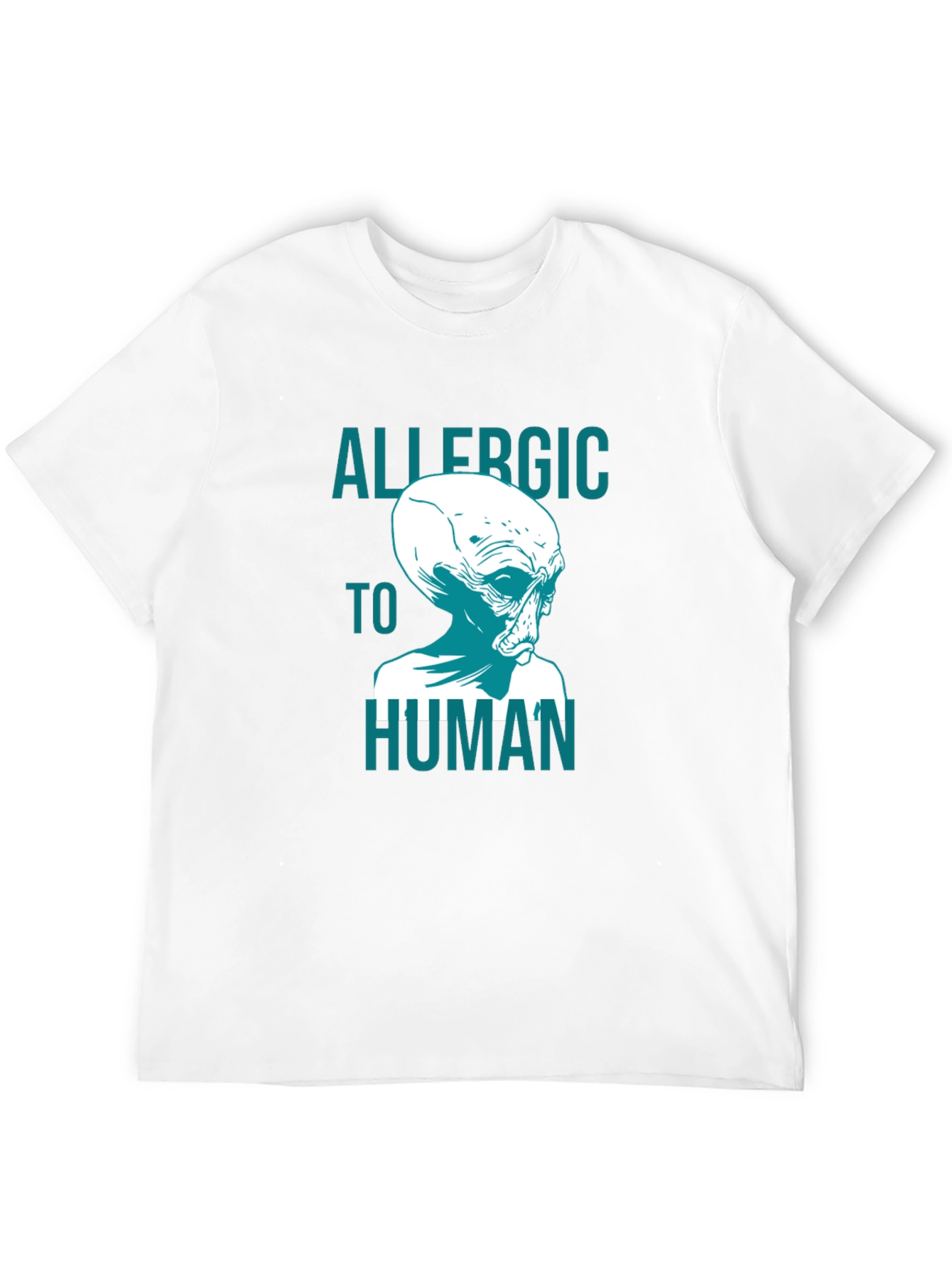Allergic to Human Alien Graphic T-Shirt