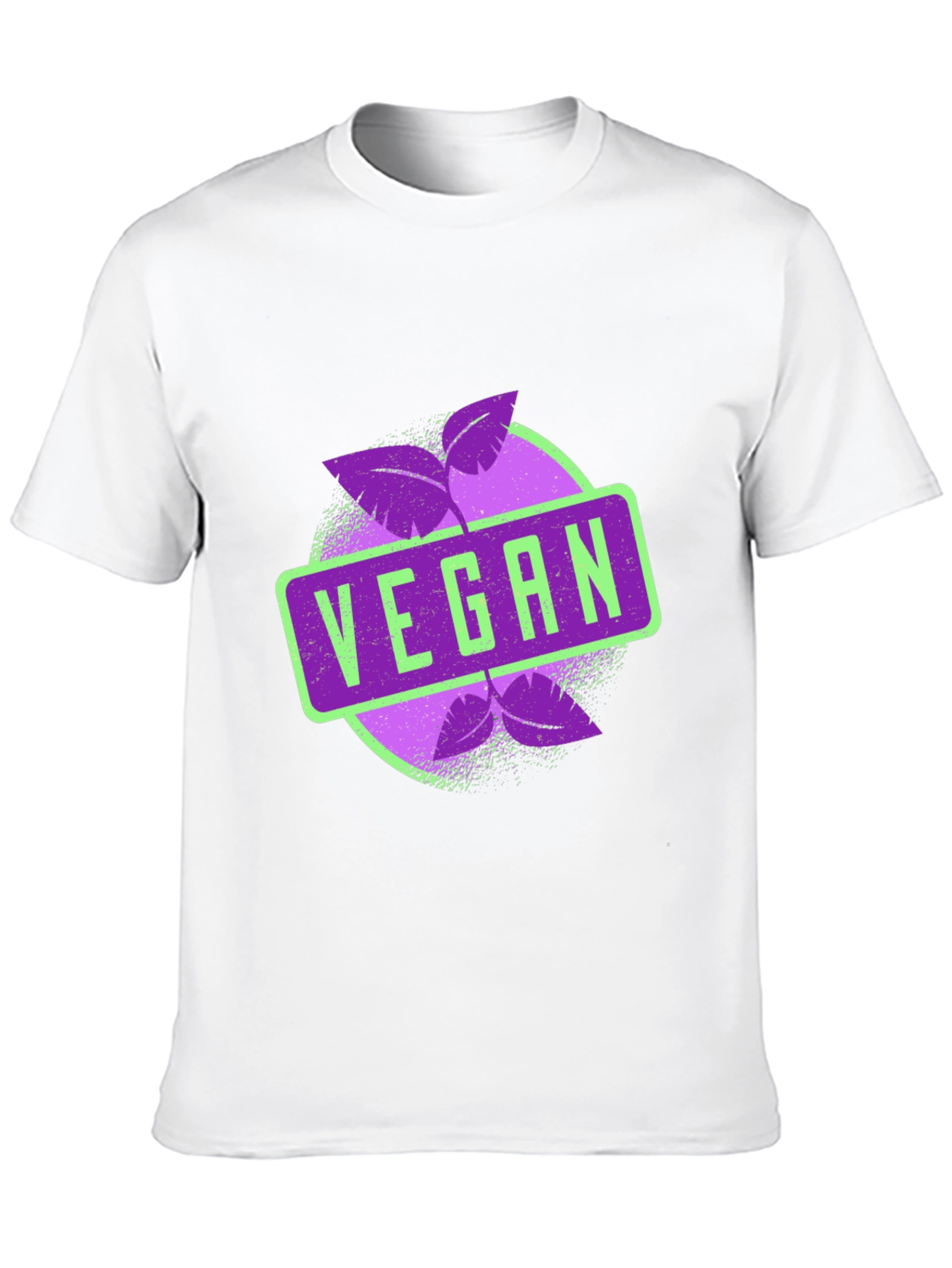 Vegan Graphic Tee - Black Leaves Design