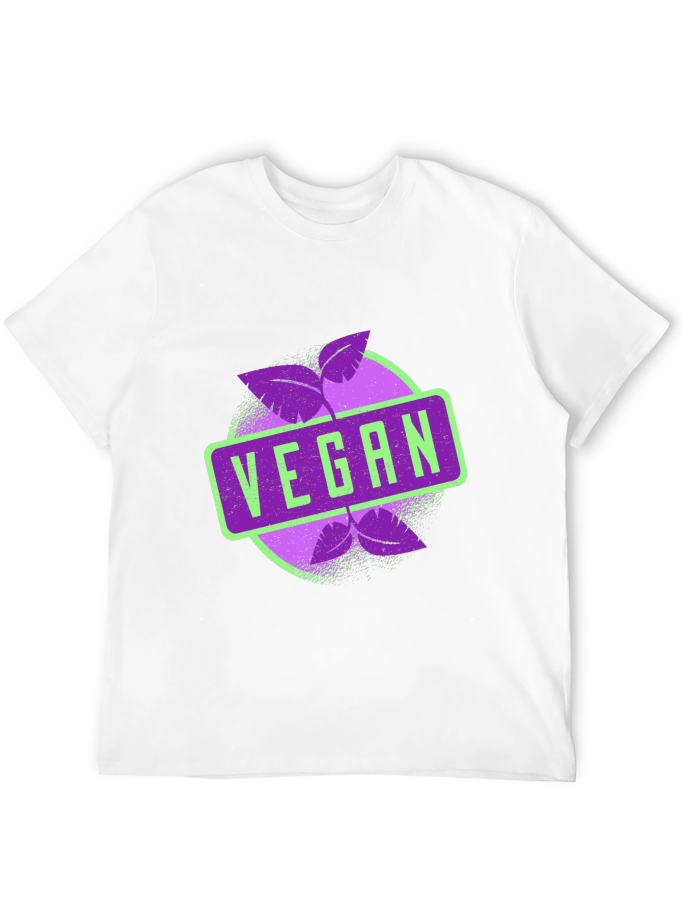 Vegan Graphic Tee - Black Leaves Design