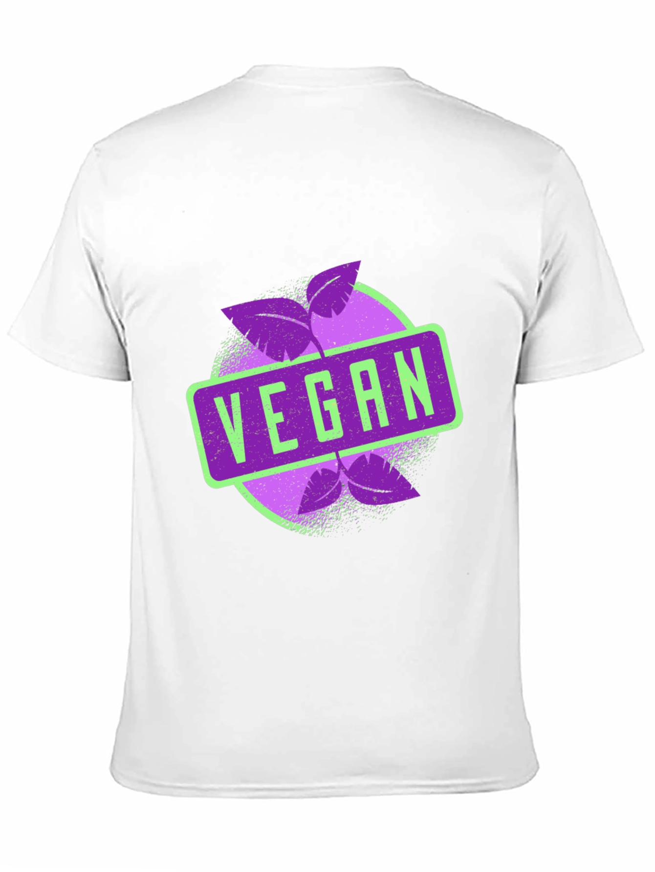 Vegan Graphic Tee - Black Leaves Design