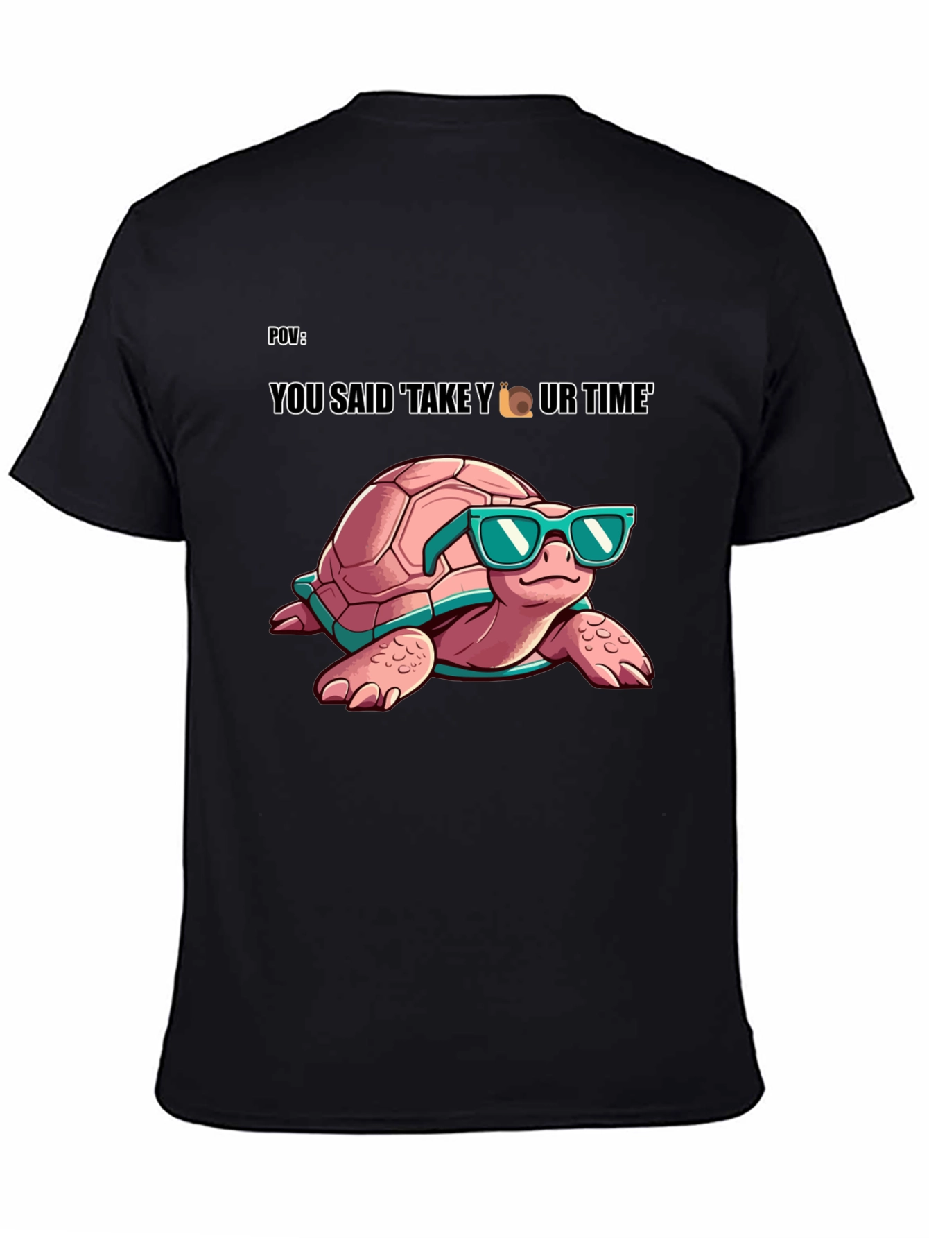 Cool Turtle Graphic Tee - Take Your Time