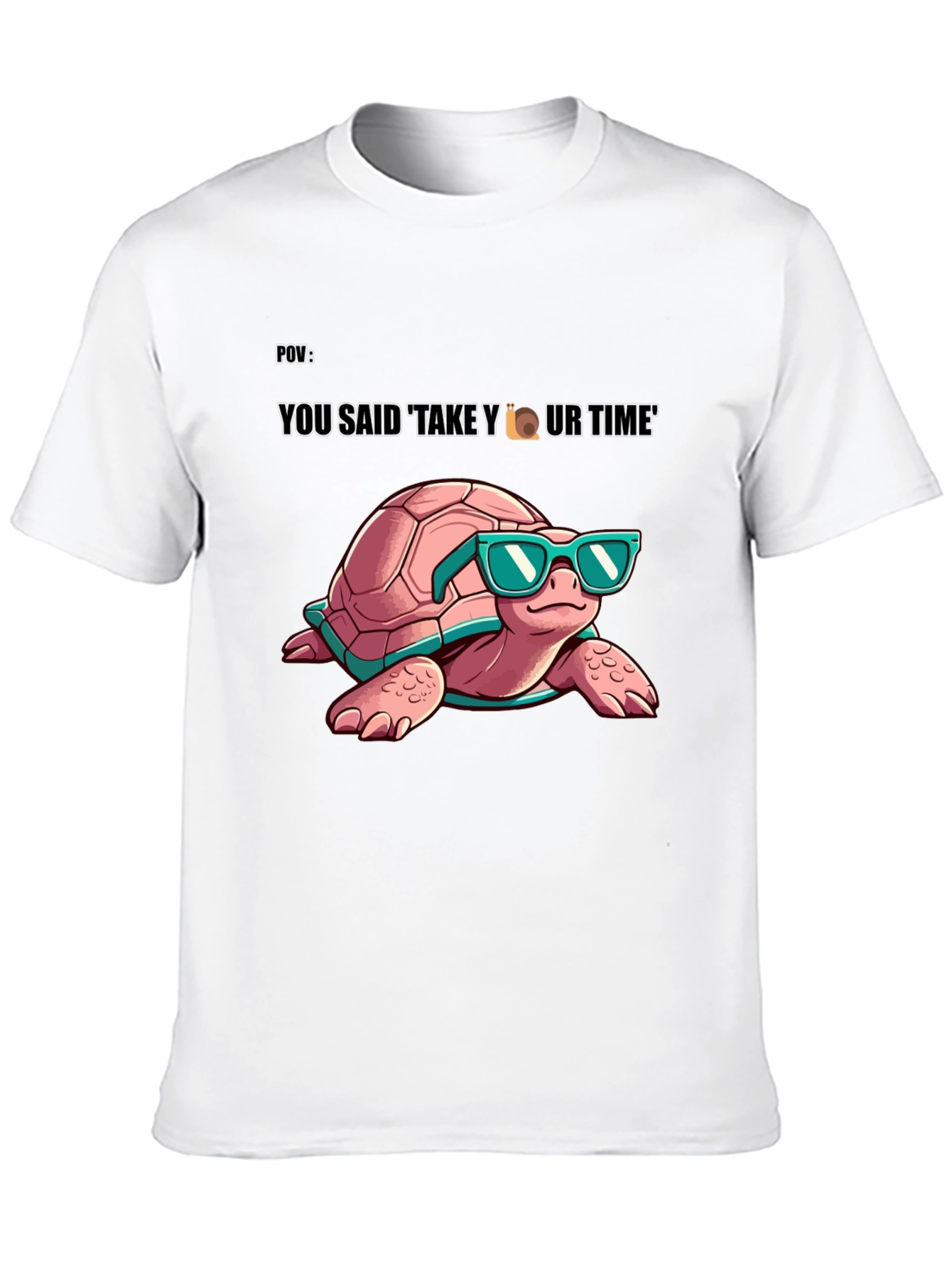 Cool Turtle Graphic Tee - Take Your Time