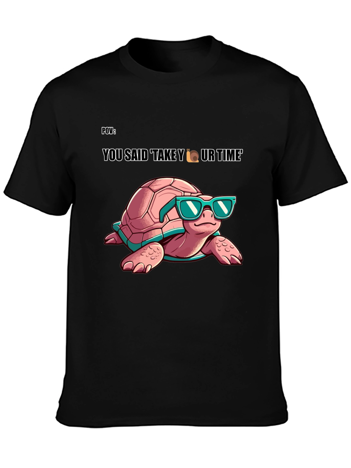 Cool Turtle Graphic Tee - Take Your Time