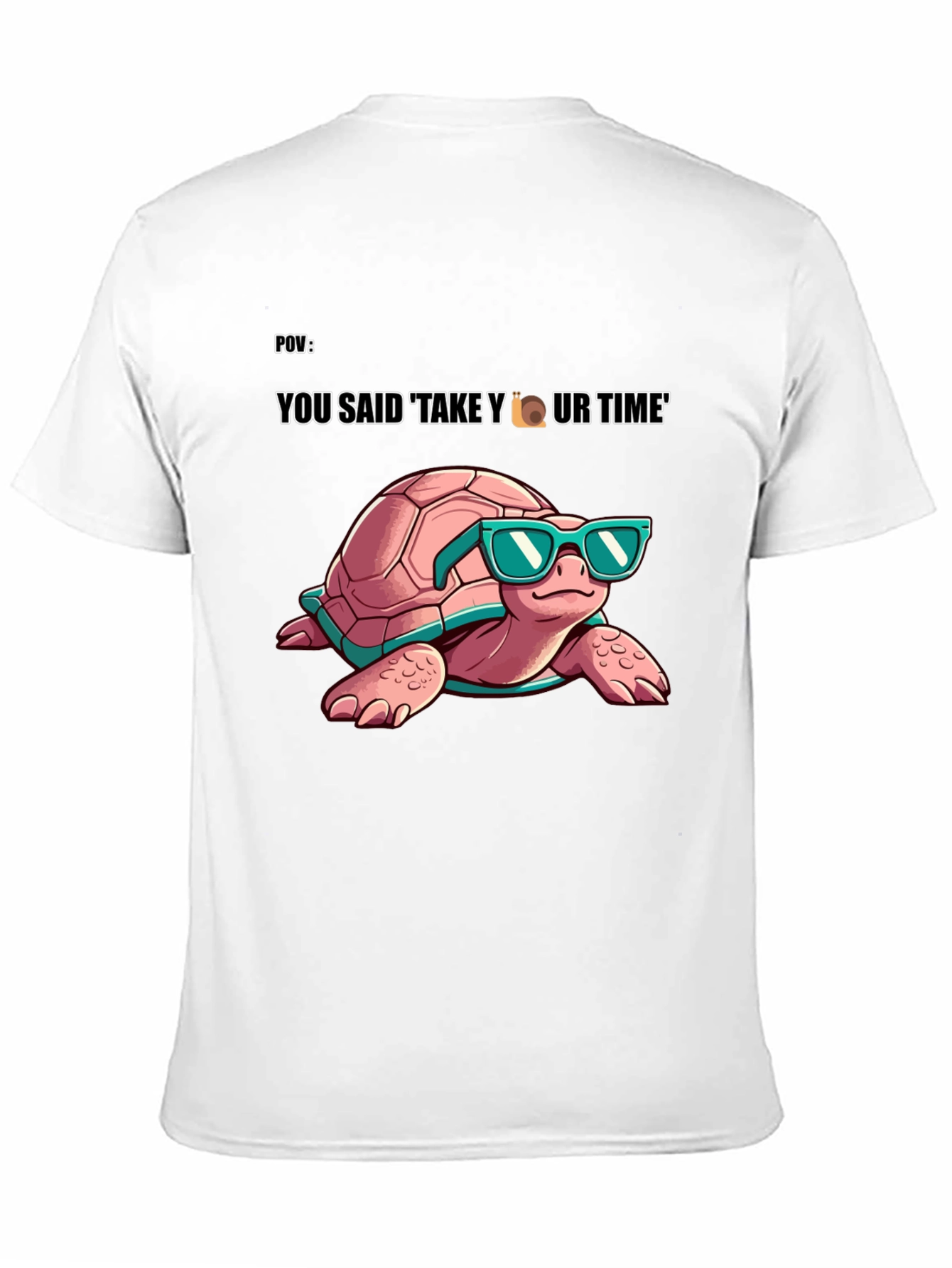 Cool Turtle Graphic Tee - Take Your Time