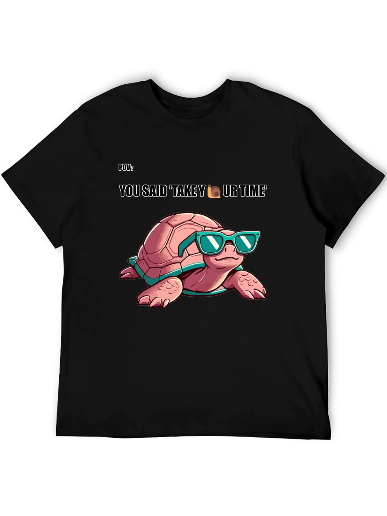 Cool Turtle Graphic Tee - Take Your Time