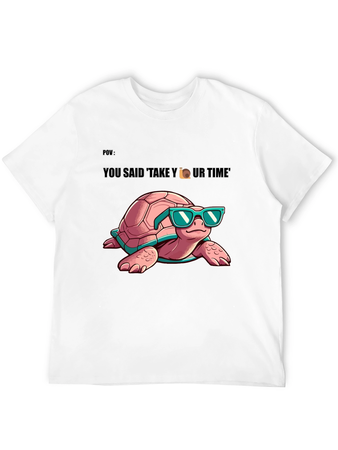 Cool Turtle Graphic Tee - Take Your Time