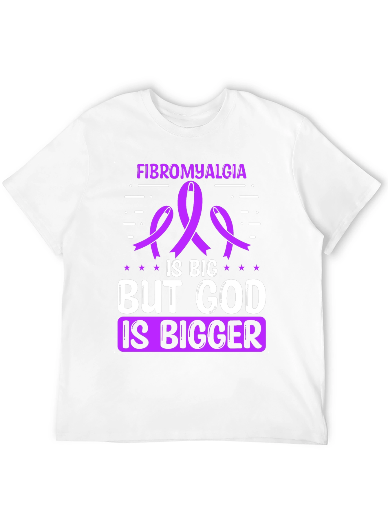 Fibromyalgia Awareness T-Shirt - God is Bigger