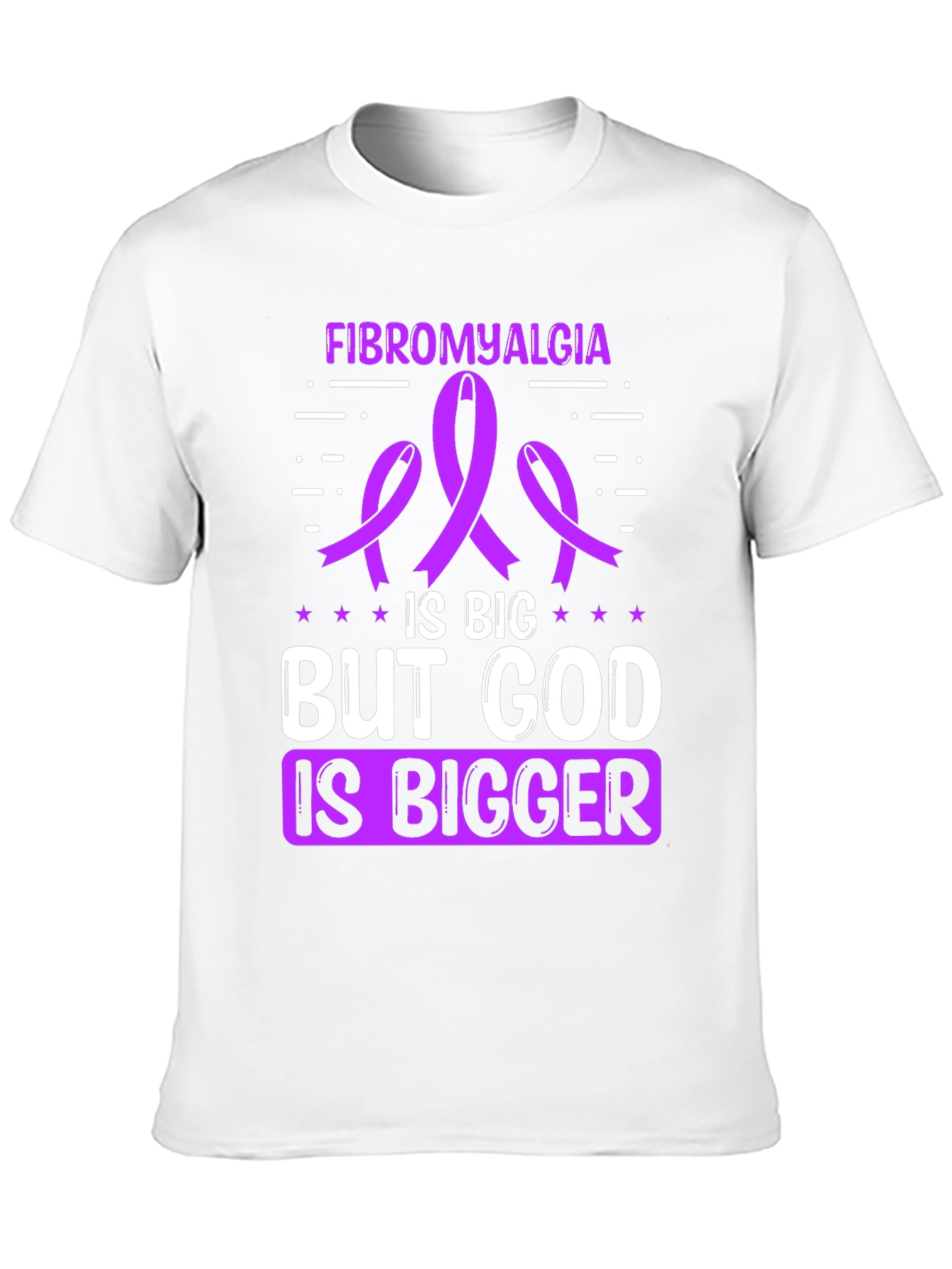 Fibromyalgia Awareness T-Shirt - God is Bigger