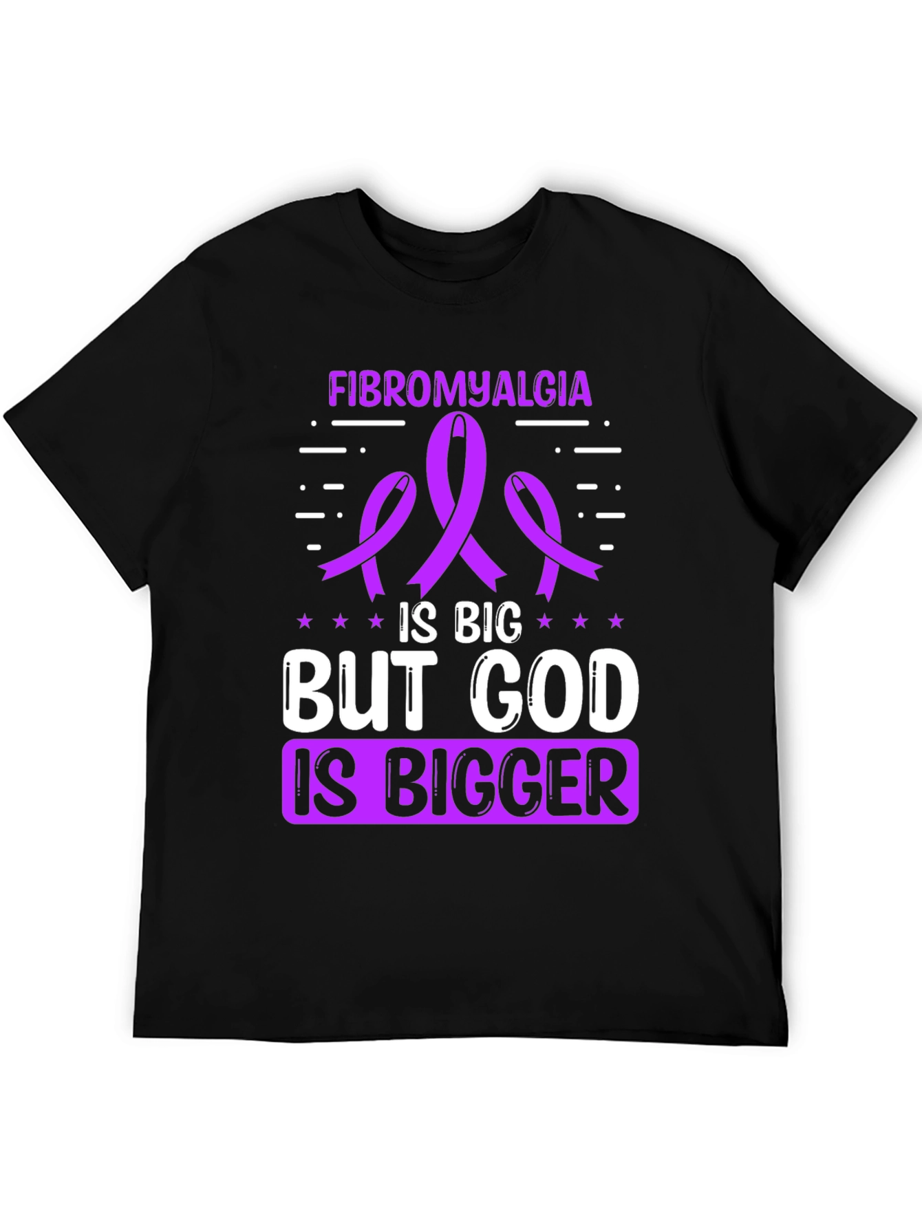 Fibromyalgia Awareness T-Shirt - God is Bigger