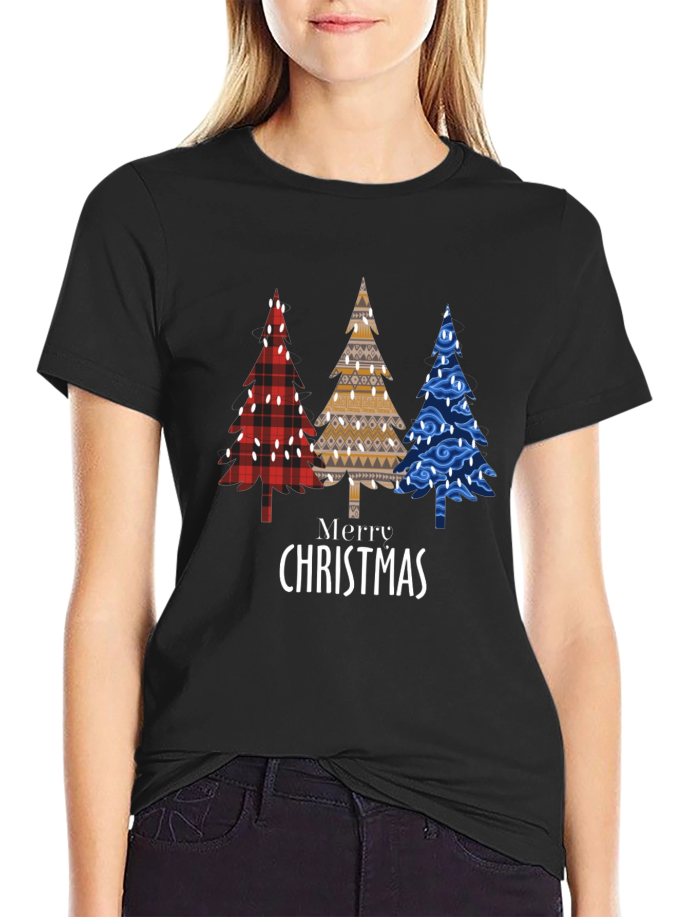 Merry Christmas Trees Graphic T-Shirt